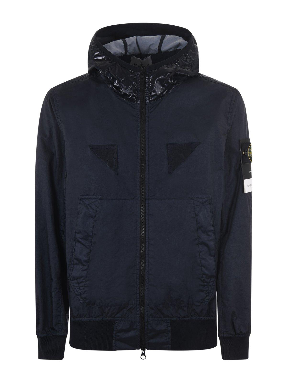 Compass-patch Zipped Hooded Jacket