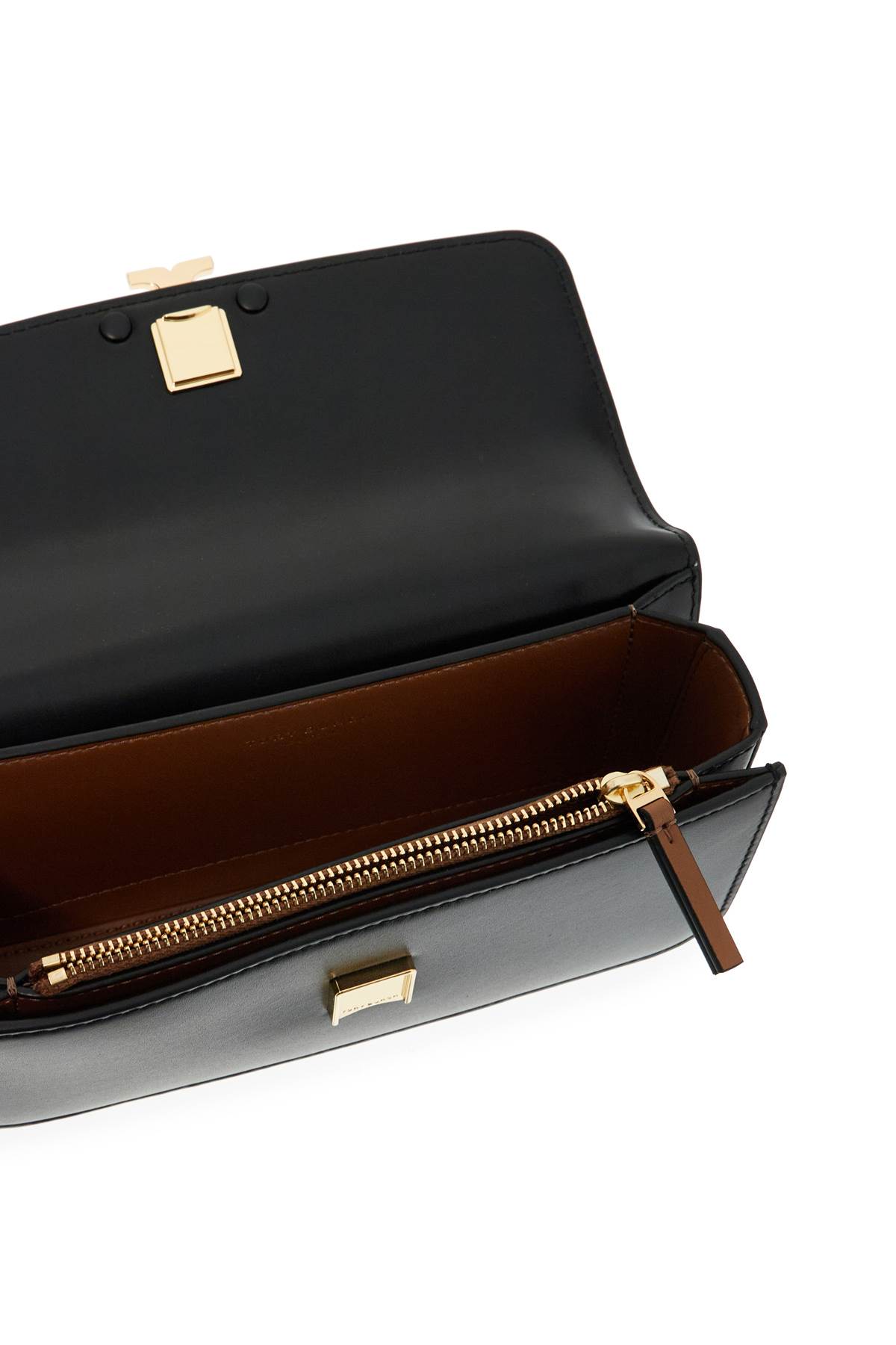 Tory Burch Convertible Eleanor Foldover Top Small Shoulder Bag In Black
