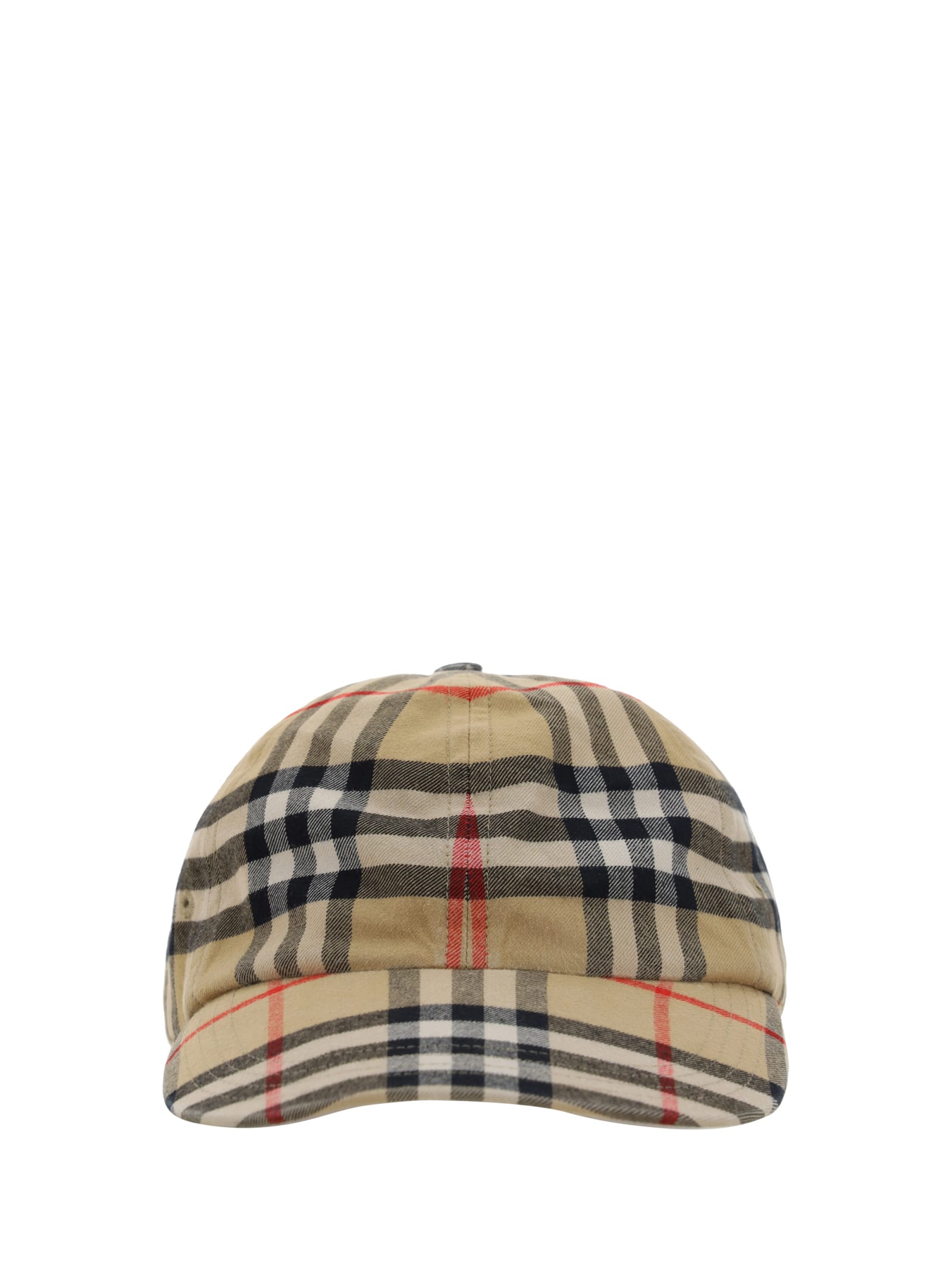 Shop Burberry Baseball Hat In Neutrals/black