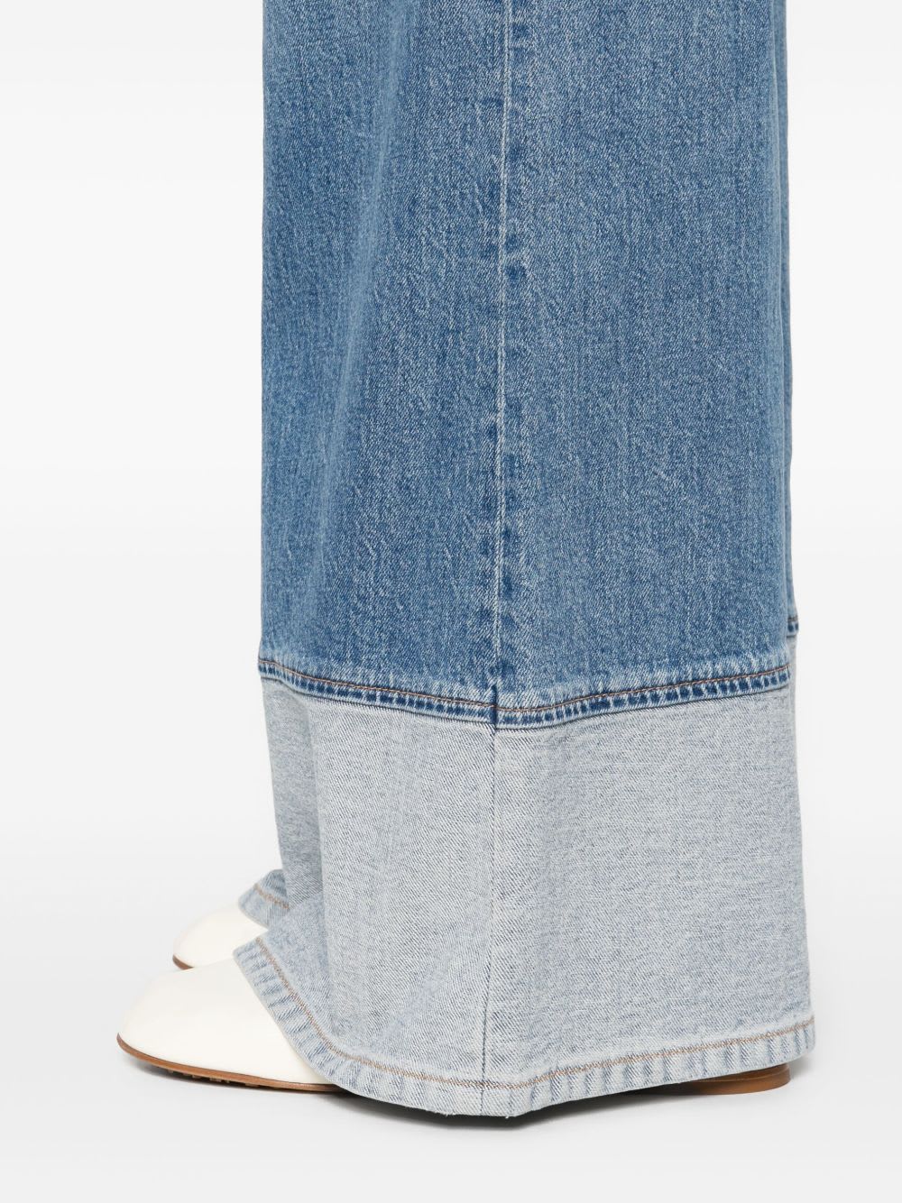 Alice And Olivia Wilson Reversed Seam Wide-leg Jeans In Blue