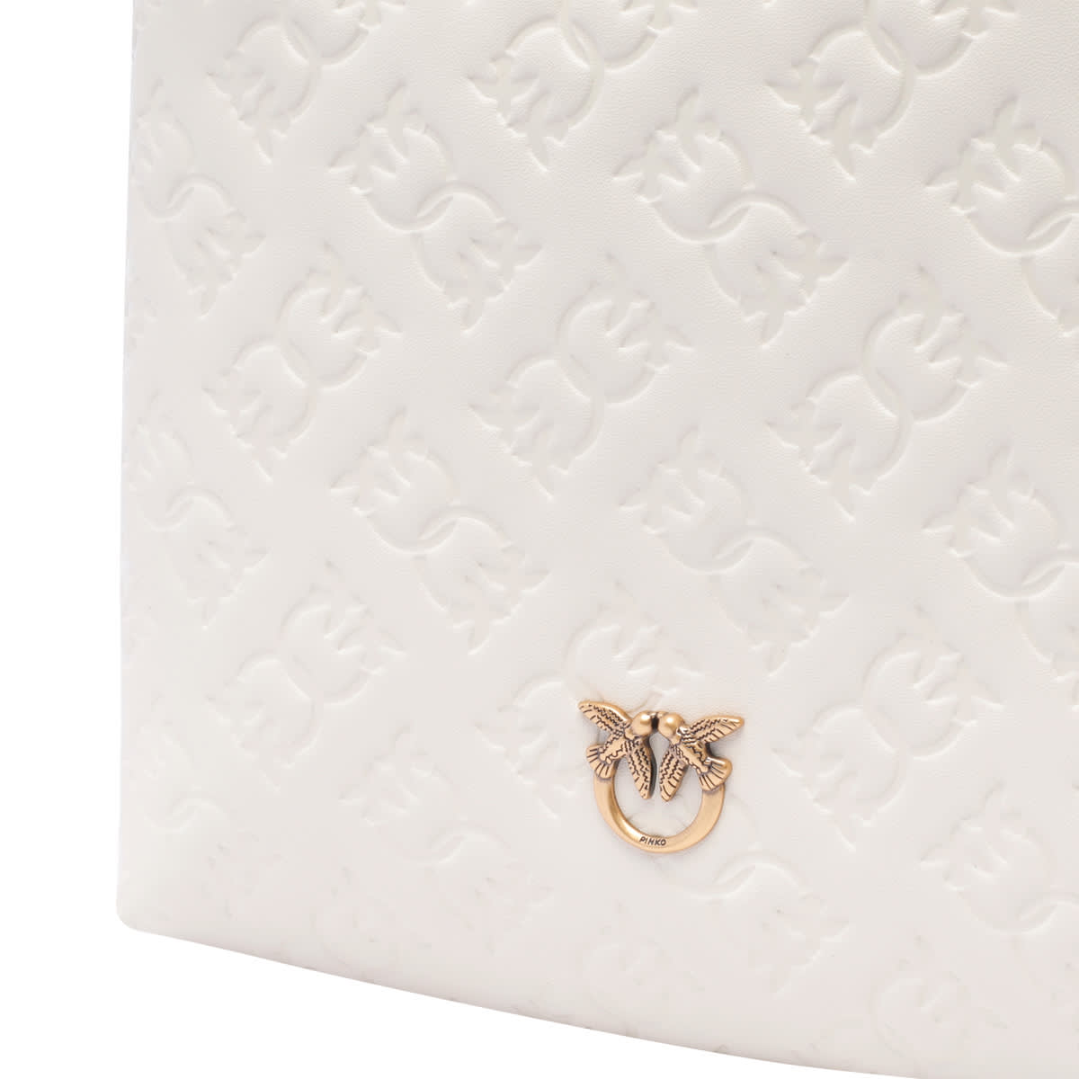 Shop Pinko Logo Monogram Mini Shopper Bag In White