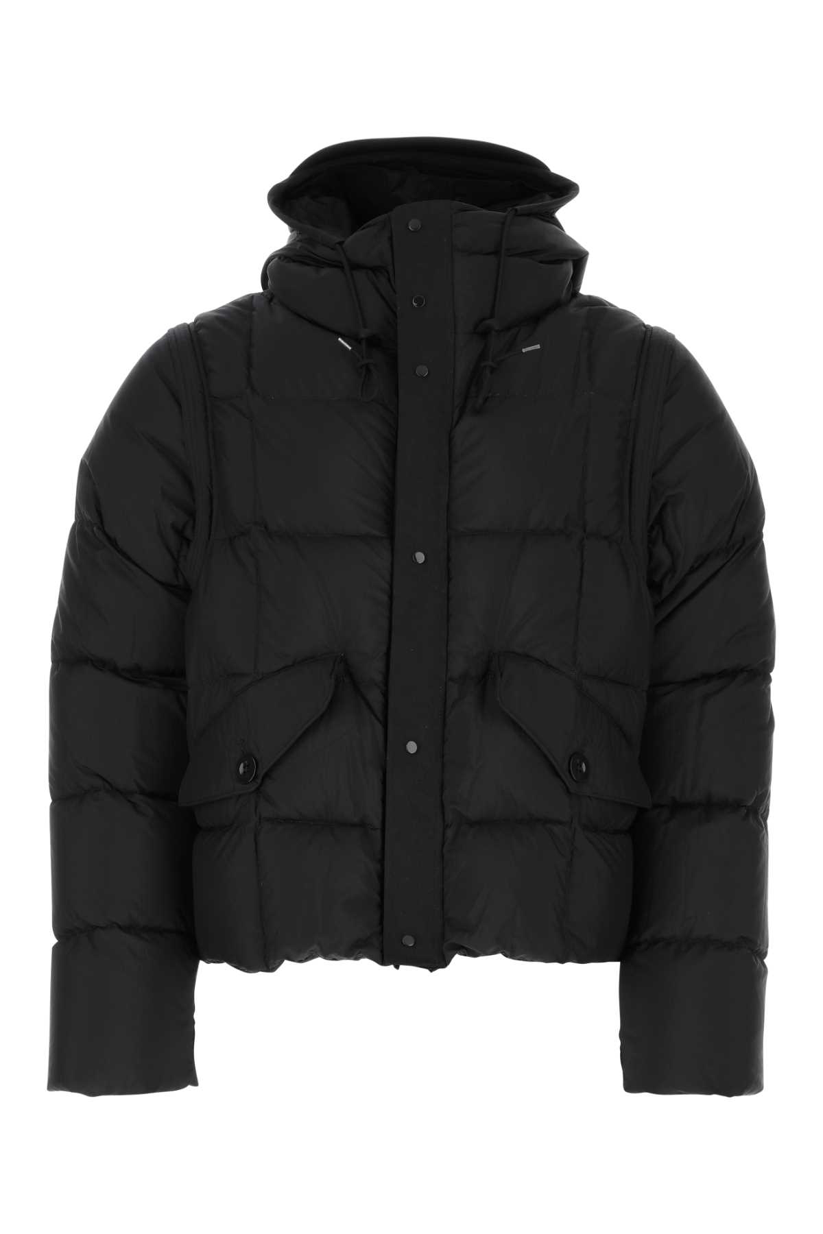 Black Nylon Hurricane Down Jacket