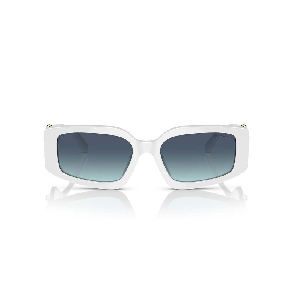 Shop Tiffany &amp; Co. Sunglasses In Bianco/blu Sfumato