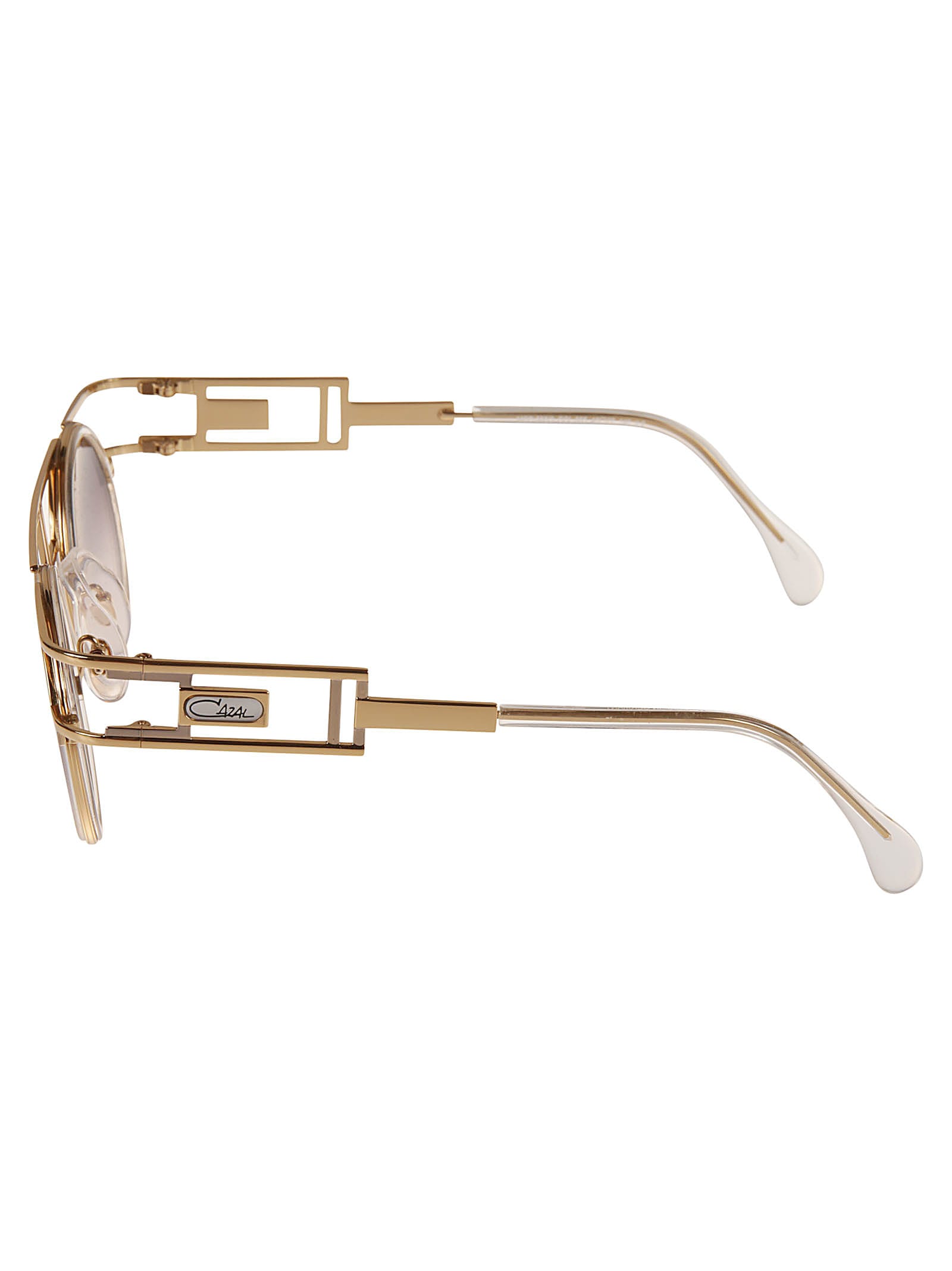 Shop Cazal Round Frame Sunglasses In Gold