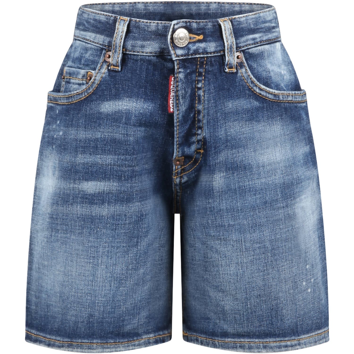 Dsquared2 Kids' Blue Short For Boy With Logo In Dq01