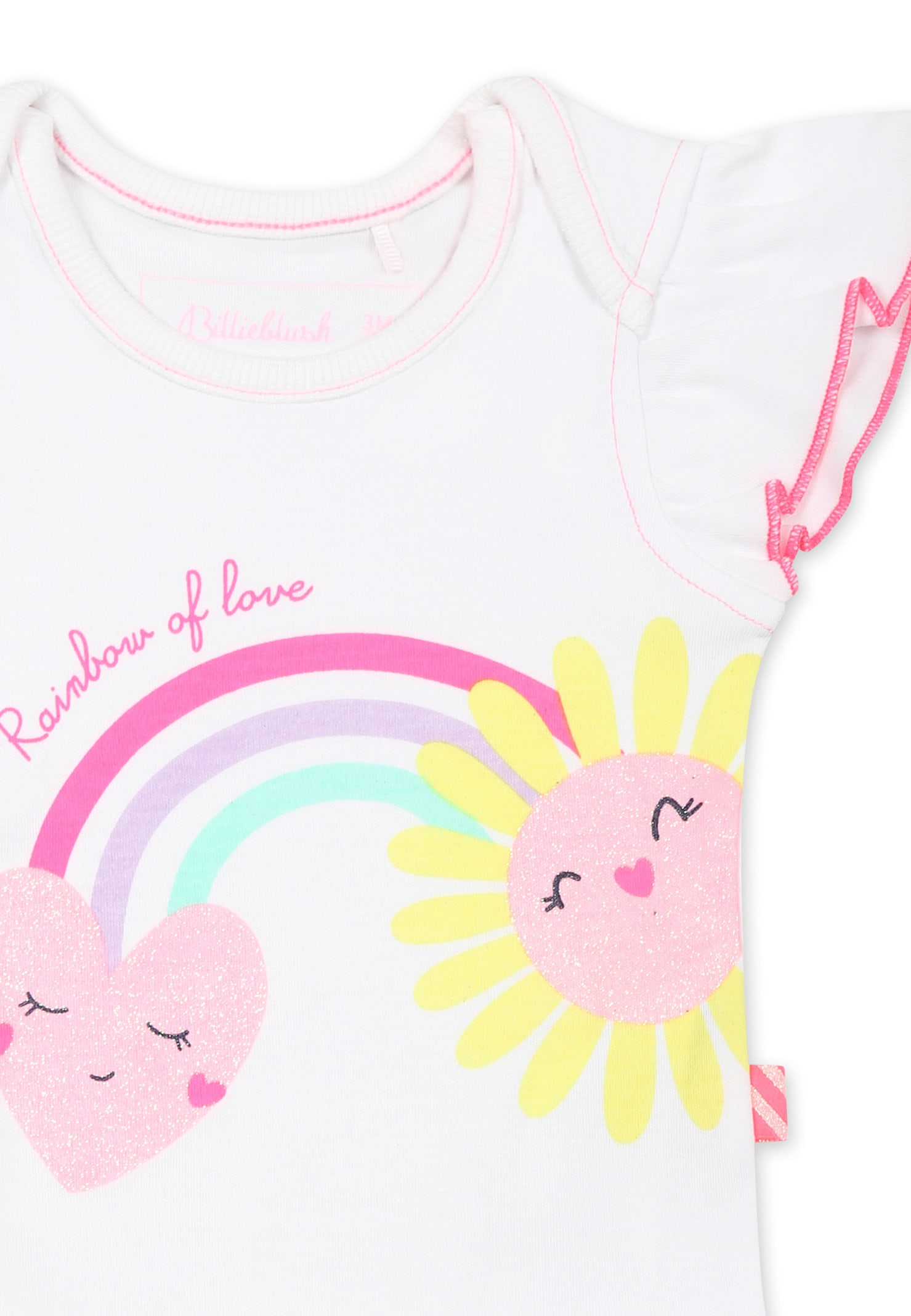 BILLIEBLUSH WHITE BODYSUIT FOR BABY GIRL WITH RAINBOW