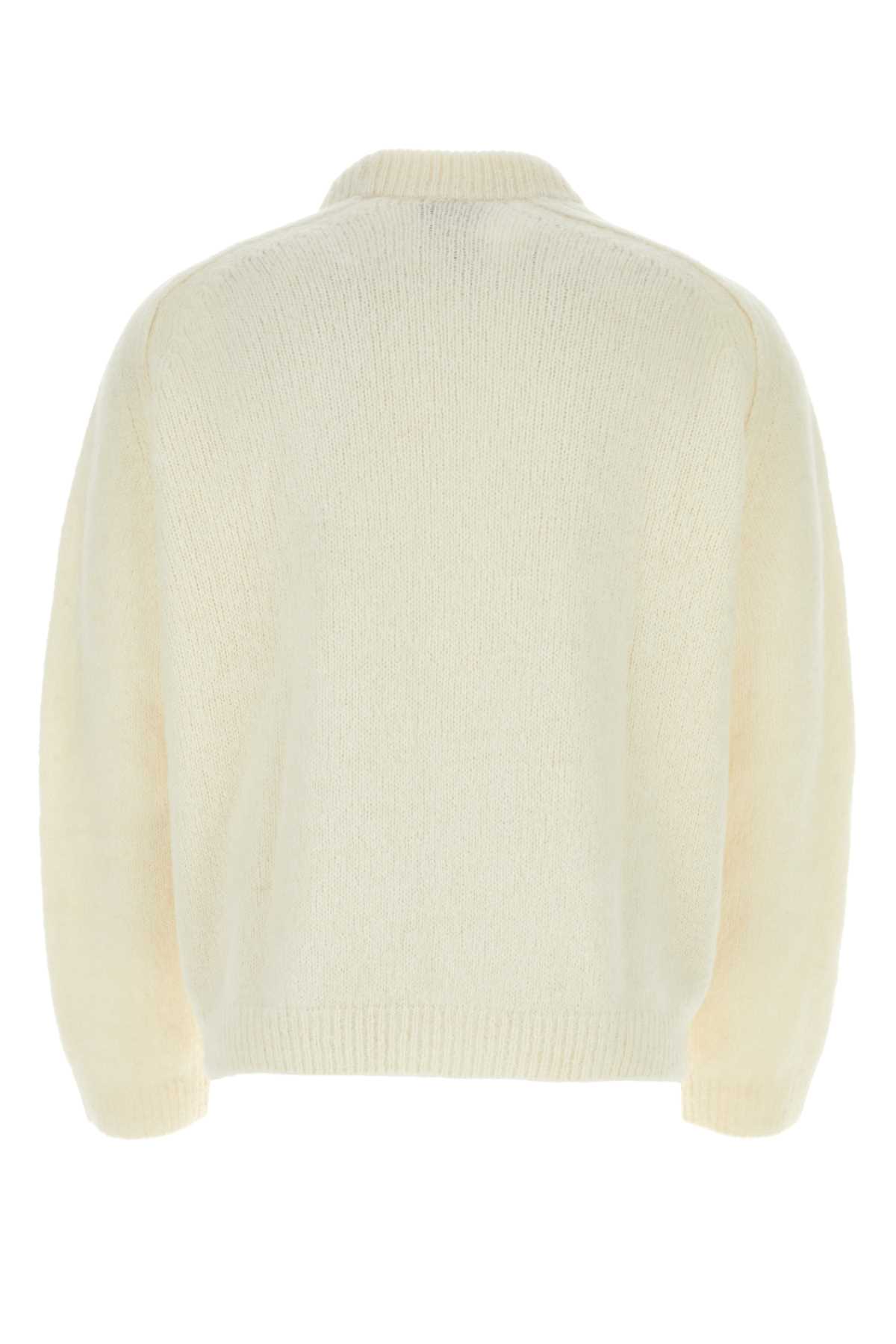 Shop Apc Ivory Alpaca Blend Tyler Sweater In Blanccasse