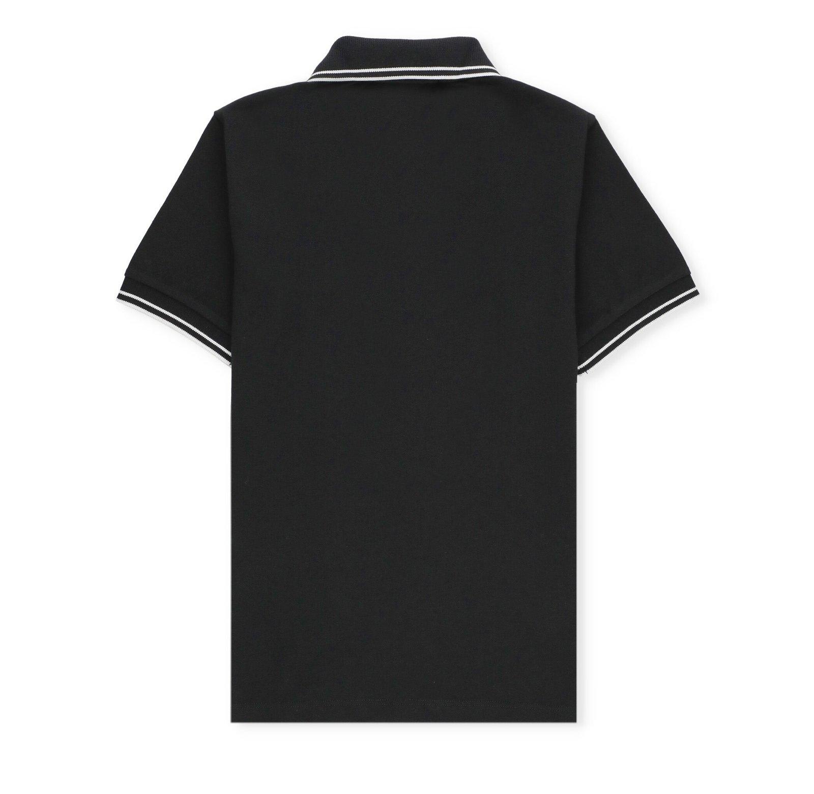 Shop Stone Island Junior Compass Patch Short-sleeved Polo Shirt In Nero