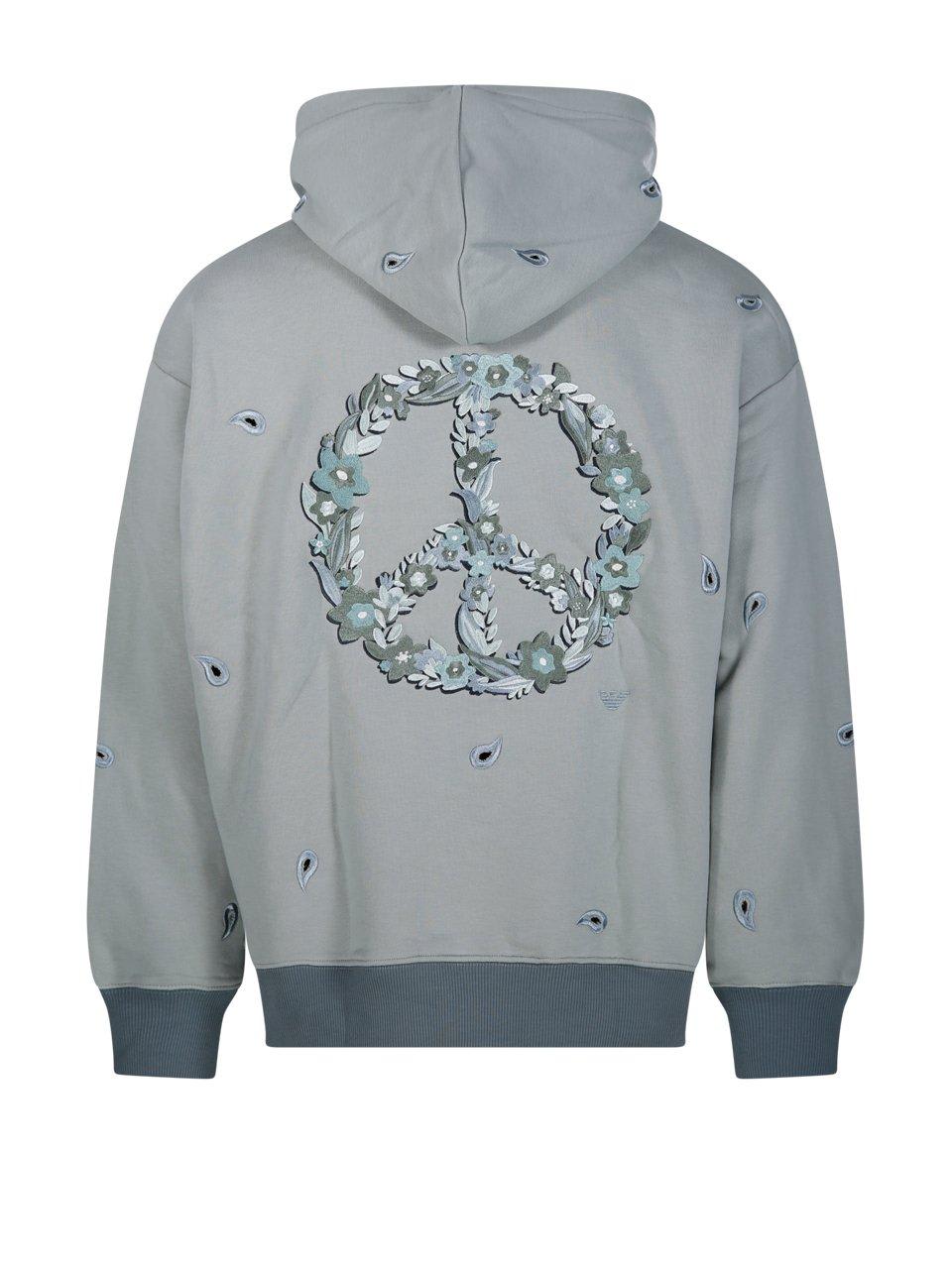 Emporio Armani Hooded Sweatshirt With Ribbed Cuffs And Hem