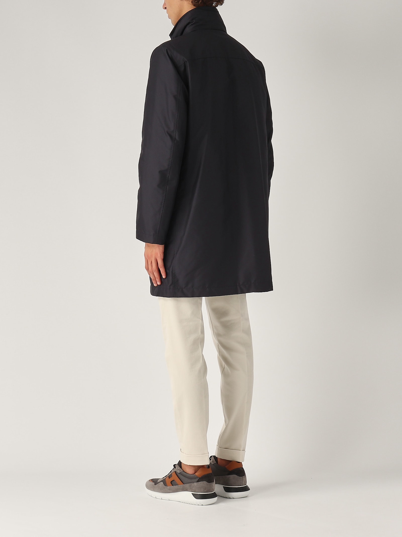 Shop Fay Impermeabile Collo In Piedi Raincoat In Navy