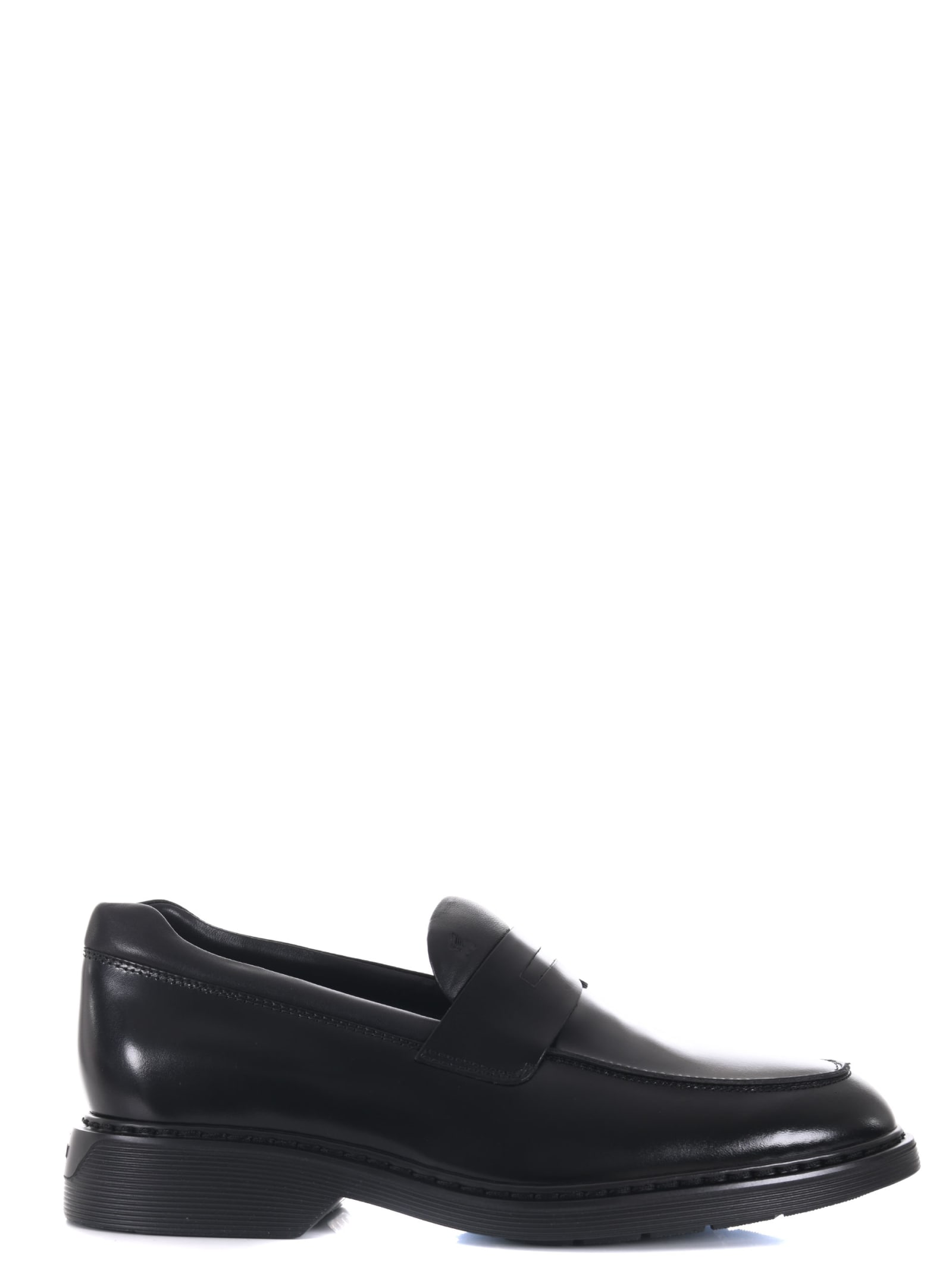 Shop Hogan Loafers In Nero