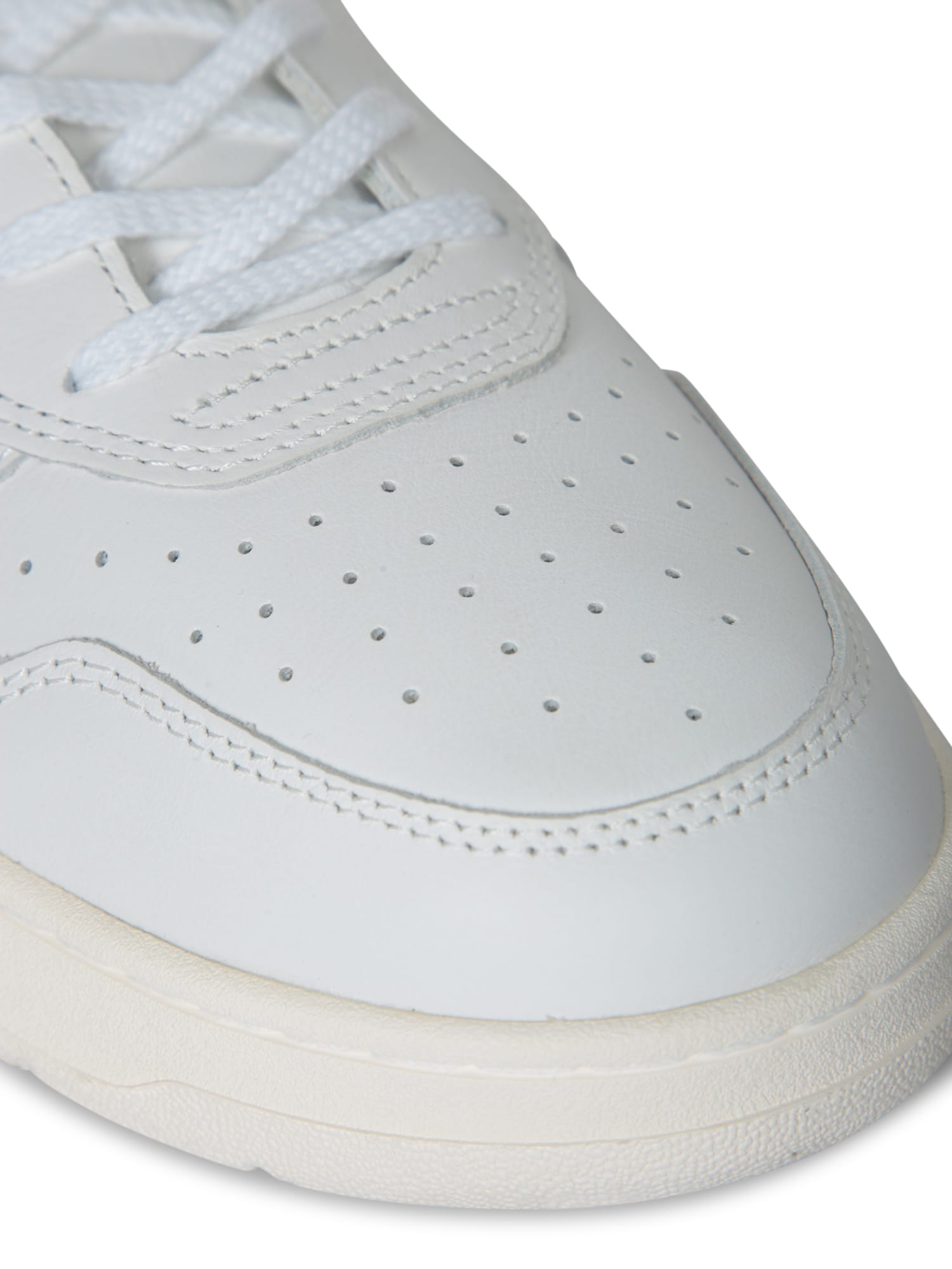 Date D.a.t.e Minimalist White Sneakers With Smooth Leather Upper In Multi