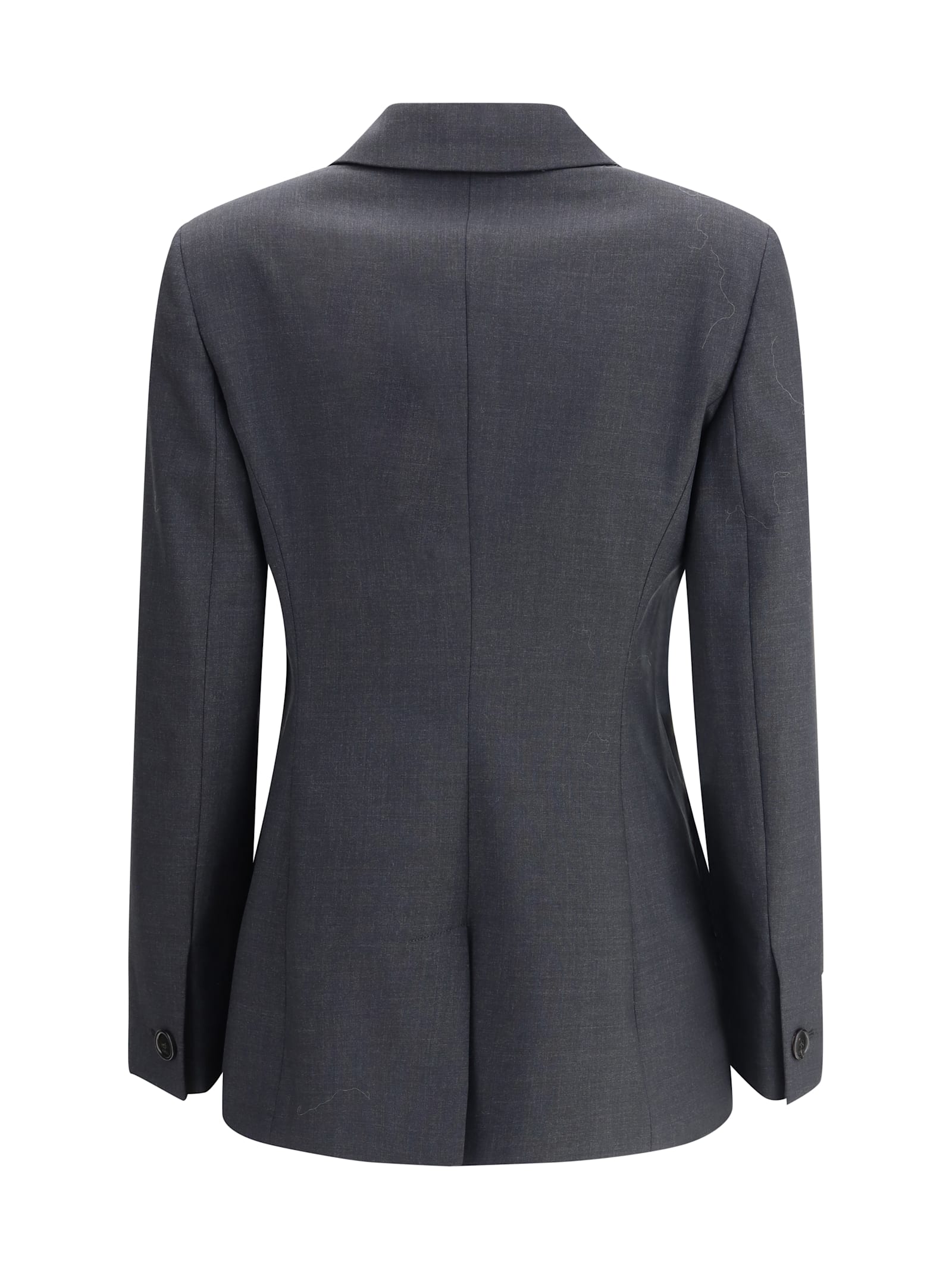 Gucci Womens Ardesia Grey Peak-lapel Double-breasted Wool Blazer In Gray