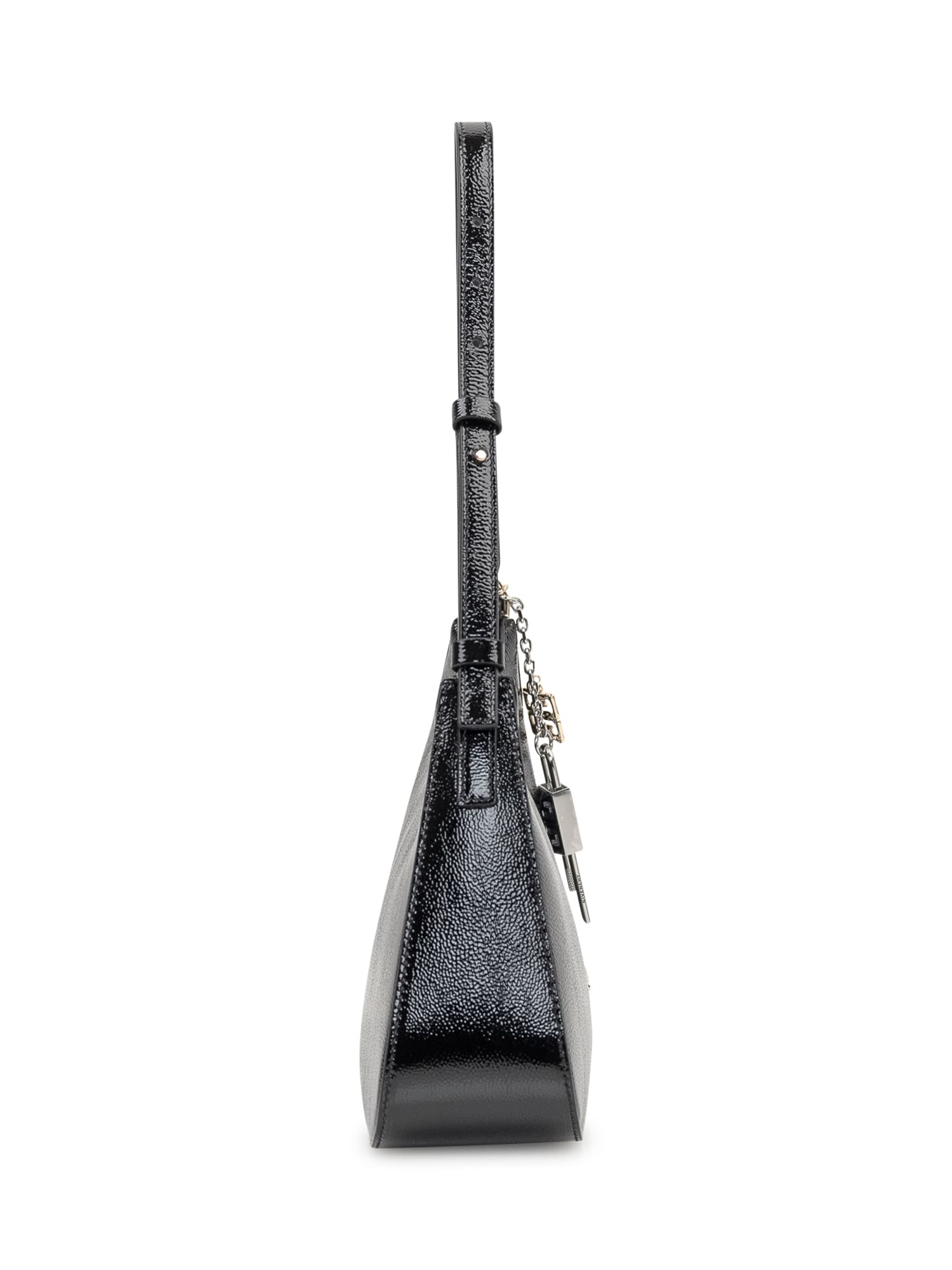 Givenchy Black Leather Lucky Lock Shoulder Bag In Black