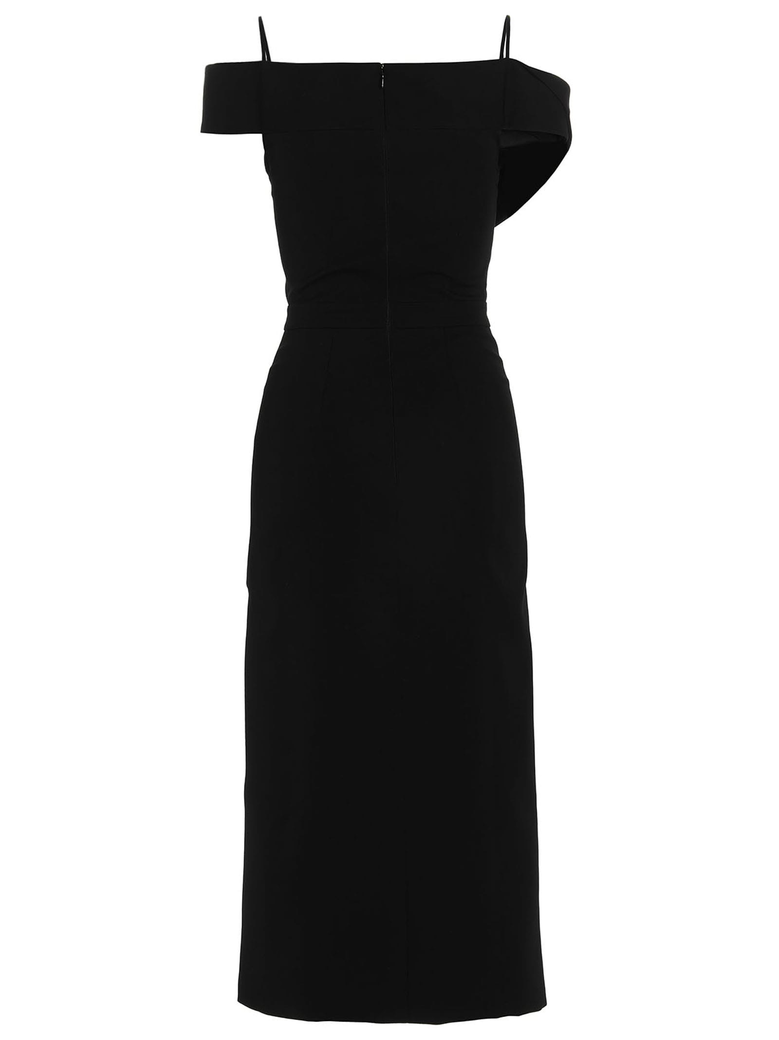 Shop Alexander Mcqueen Crisp Japanese Dress In Black