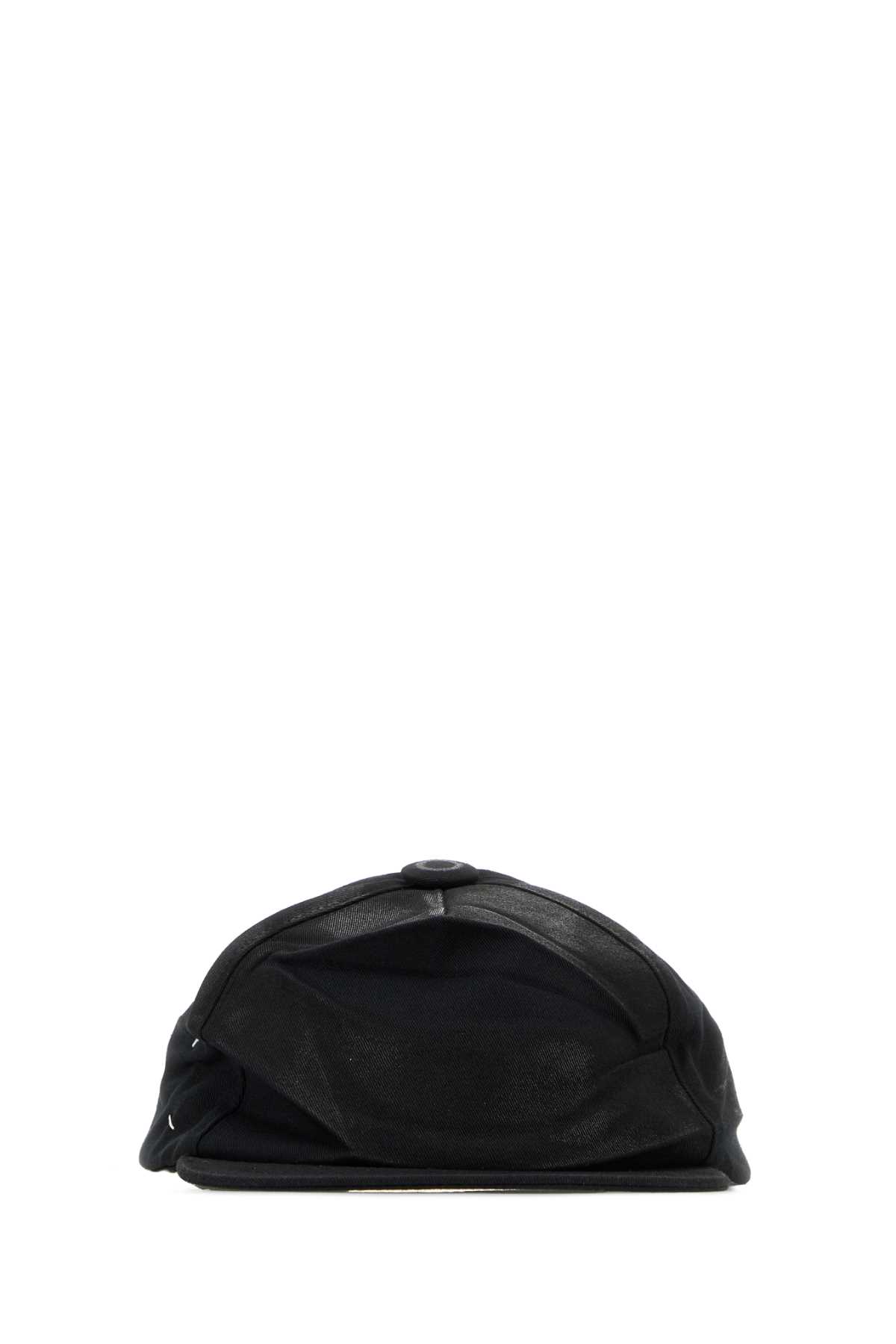 Maison Margiela Black Cotton Baseball Cap In Neutral