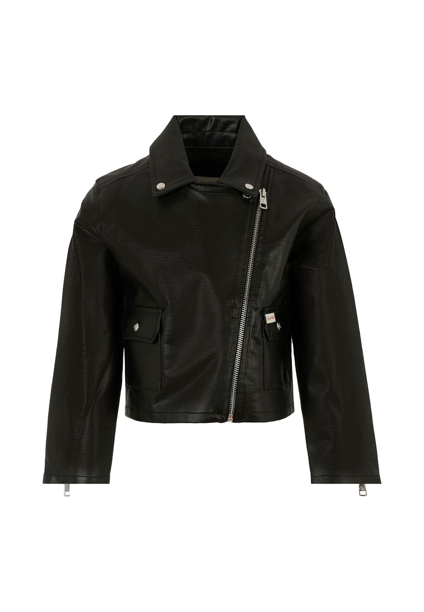 Calvin Klein Zip-front Flap-pocket Jacket In Black