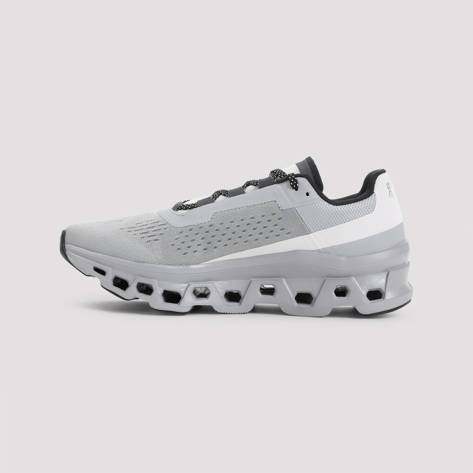 On Breathable Grey Sneakers With Robust Rubber Sole In Gray