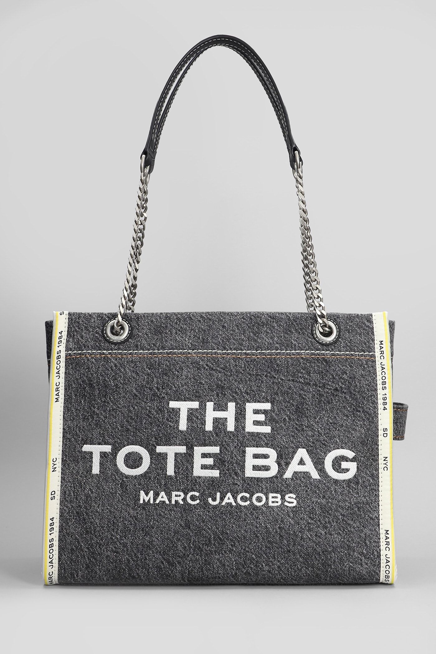 Shop Marc Jacobs The Medium Tote Tote In Black Cotton