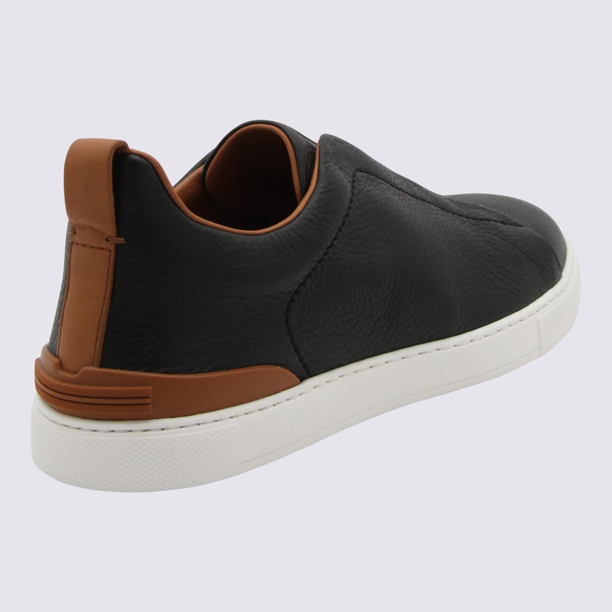 Zegna Triple Stitch Sneakers In Black