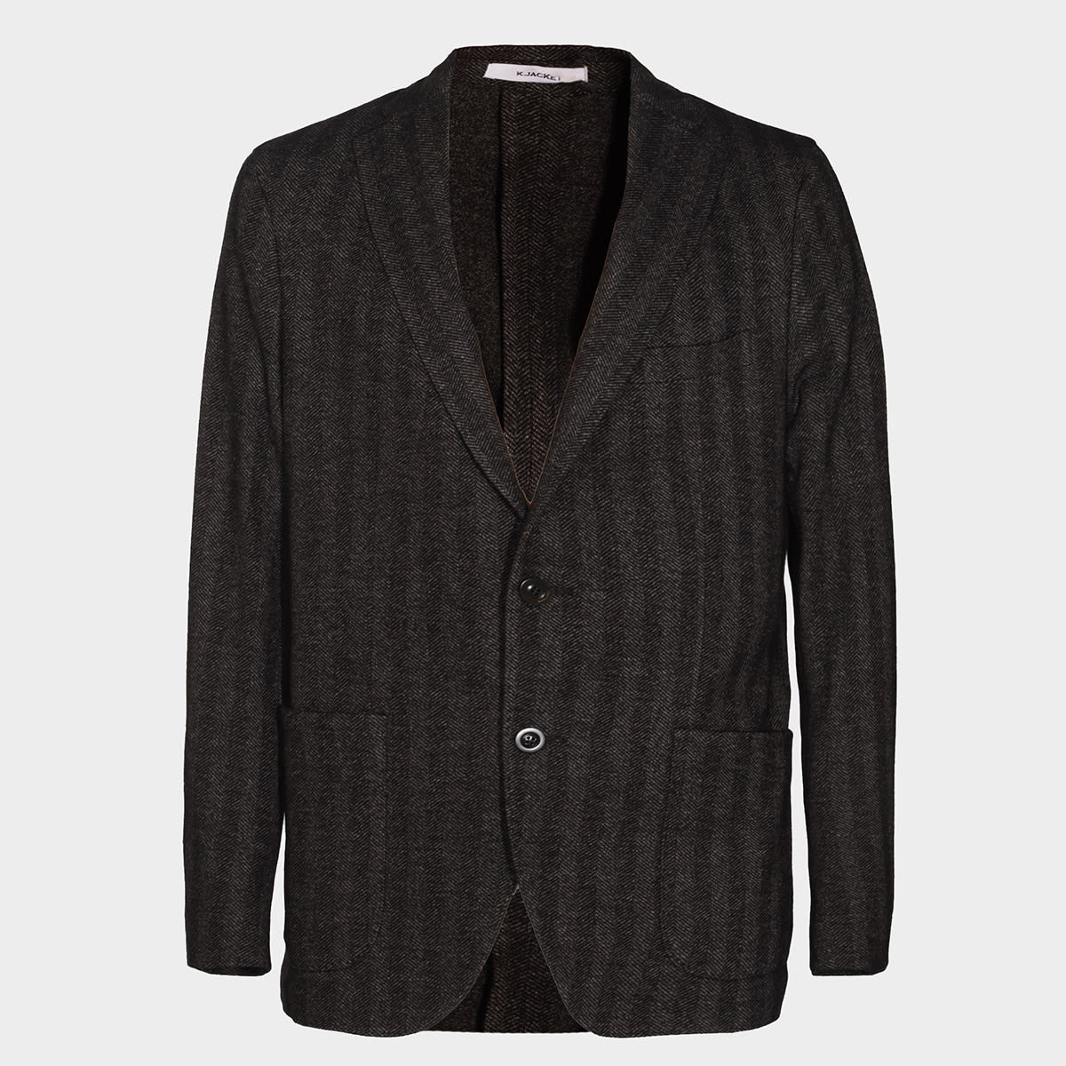 Shop Boglioli Black Cotton And Wool Blazer In Brown