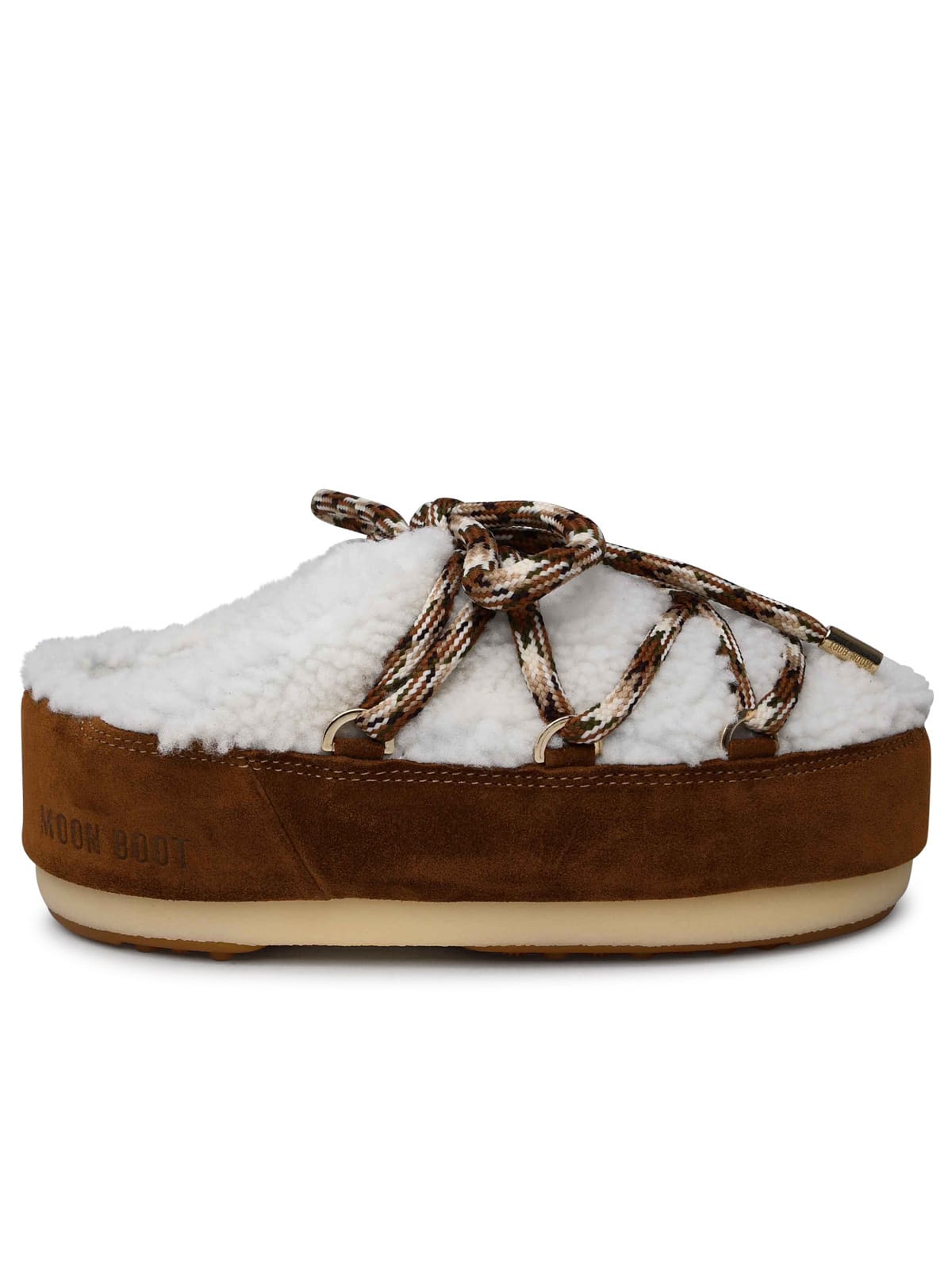 Shop Moon Boot Icon Hazelnut Suede Mules In White