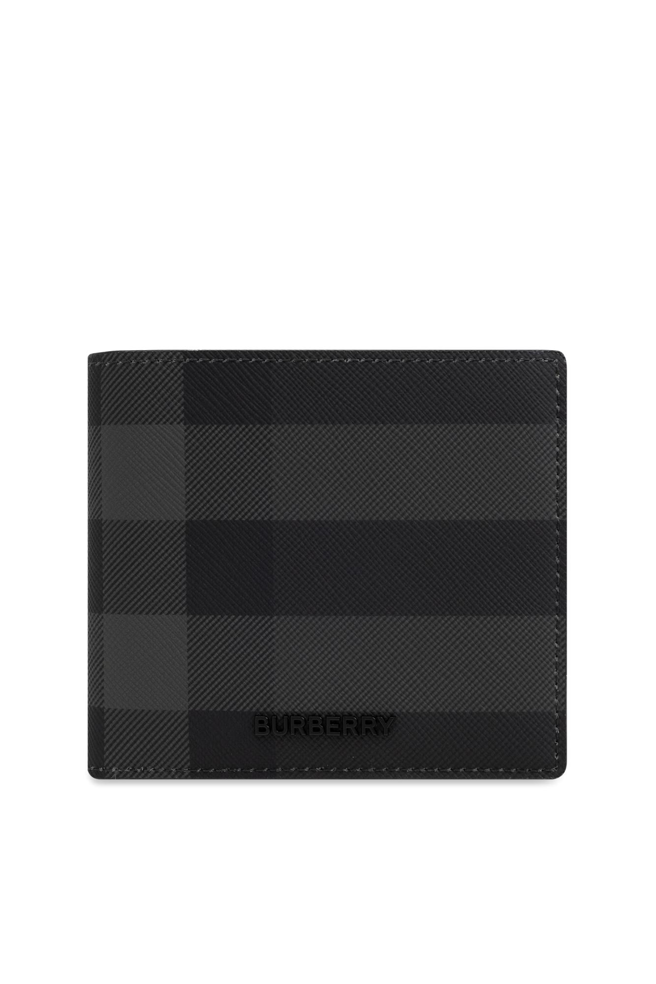 Shop Burberry Folding Wallet In Charcoal