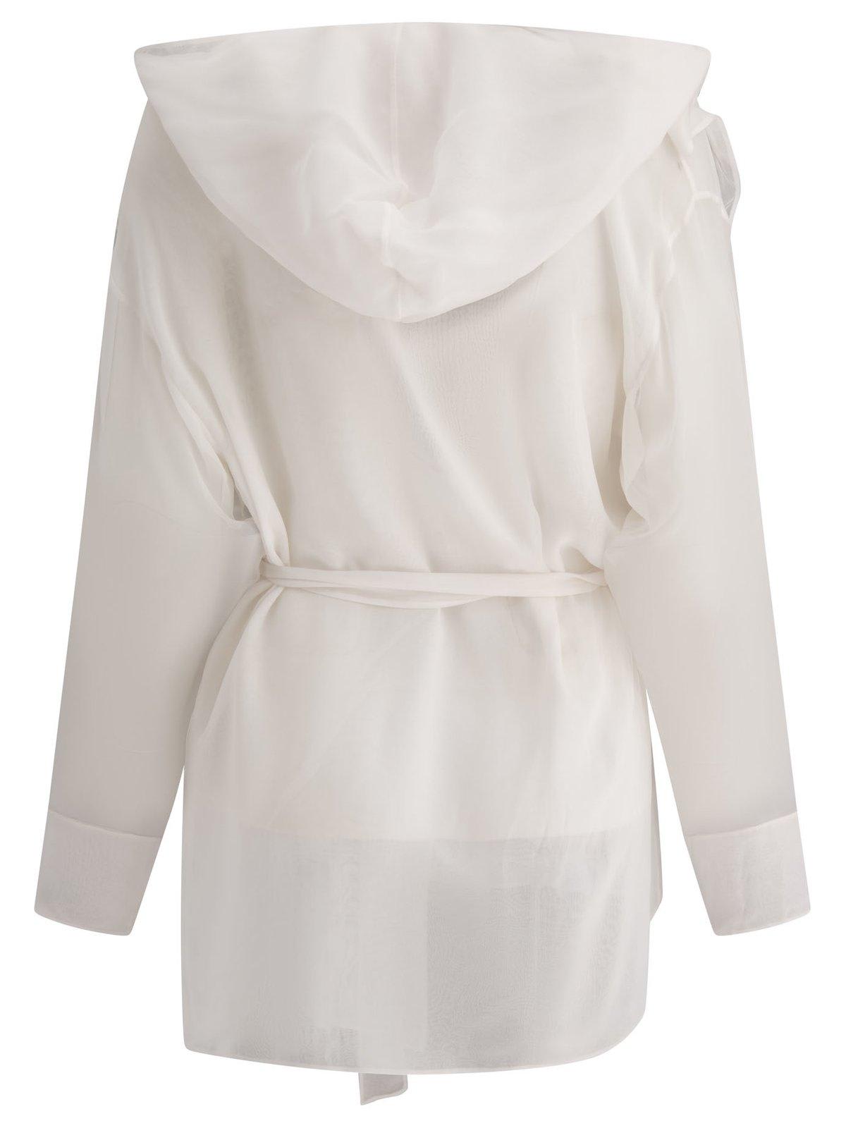 Shop Max Mara Hooded Chiffon Jacket