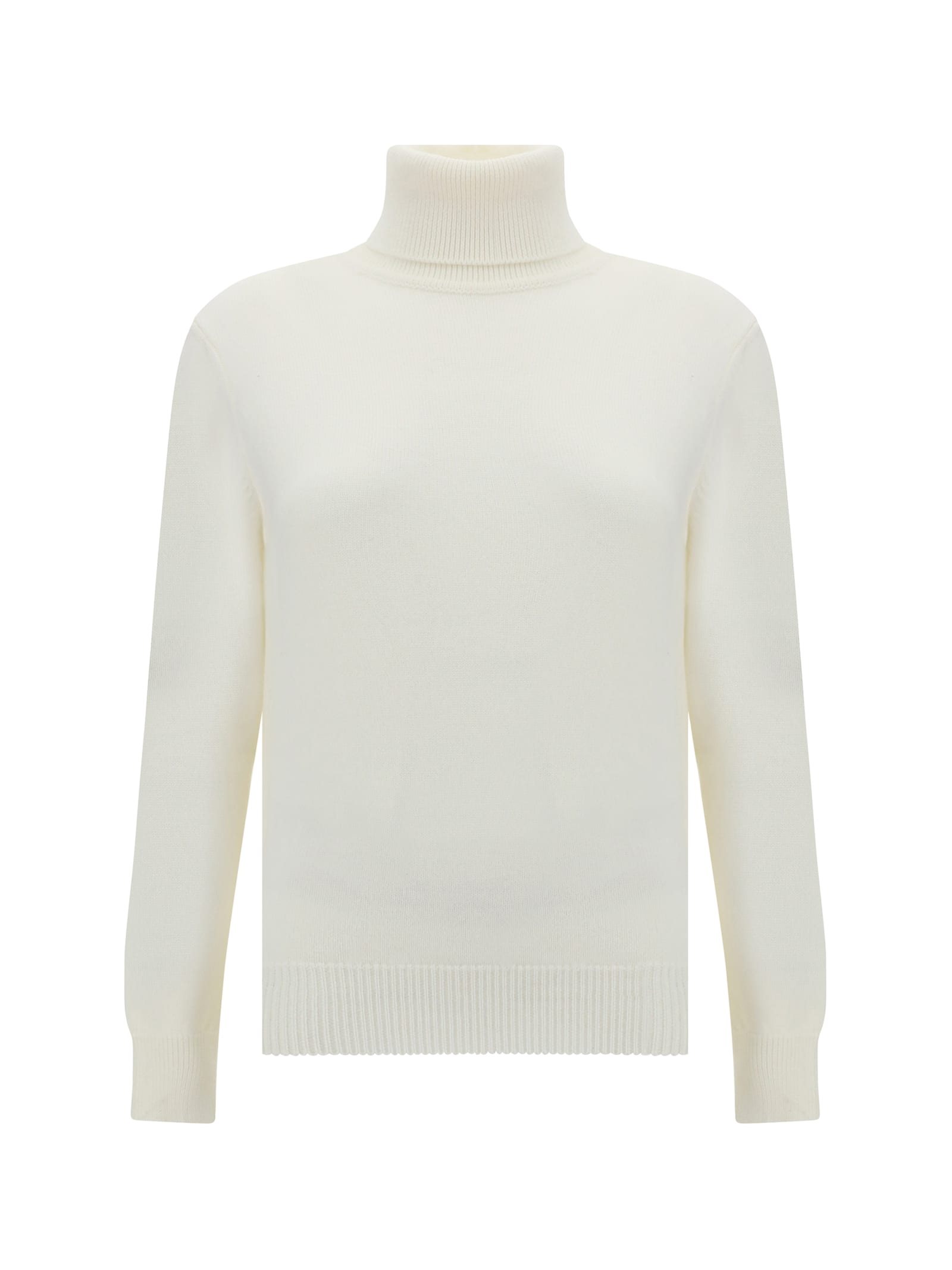 Shop Alaïa Turtleneck Sweater In Blanc Naturel