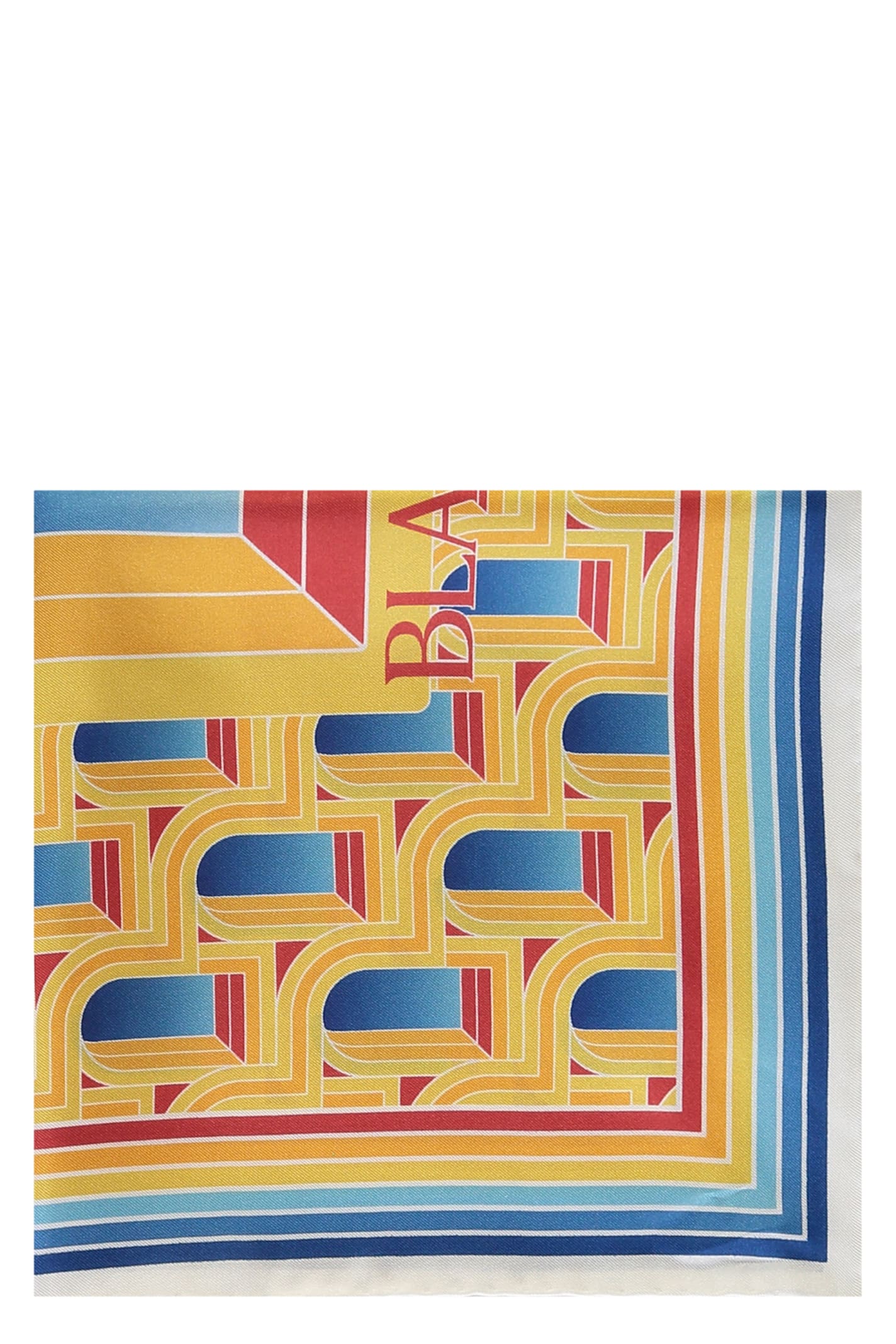 Shop Casablanca Printed Silk Scarf In Multicolor