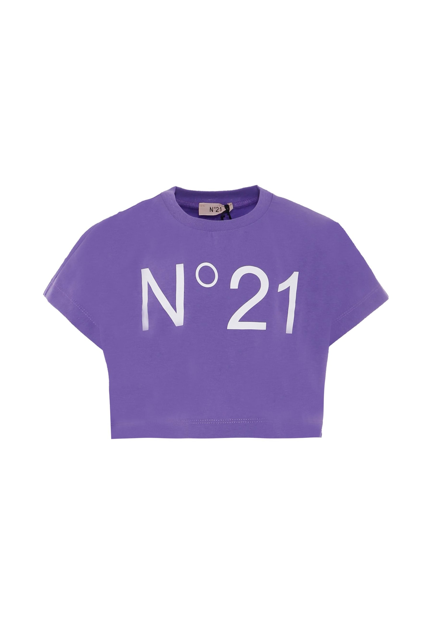 N°21 Kids' Purple T-shirt For Girl With Logo