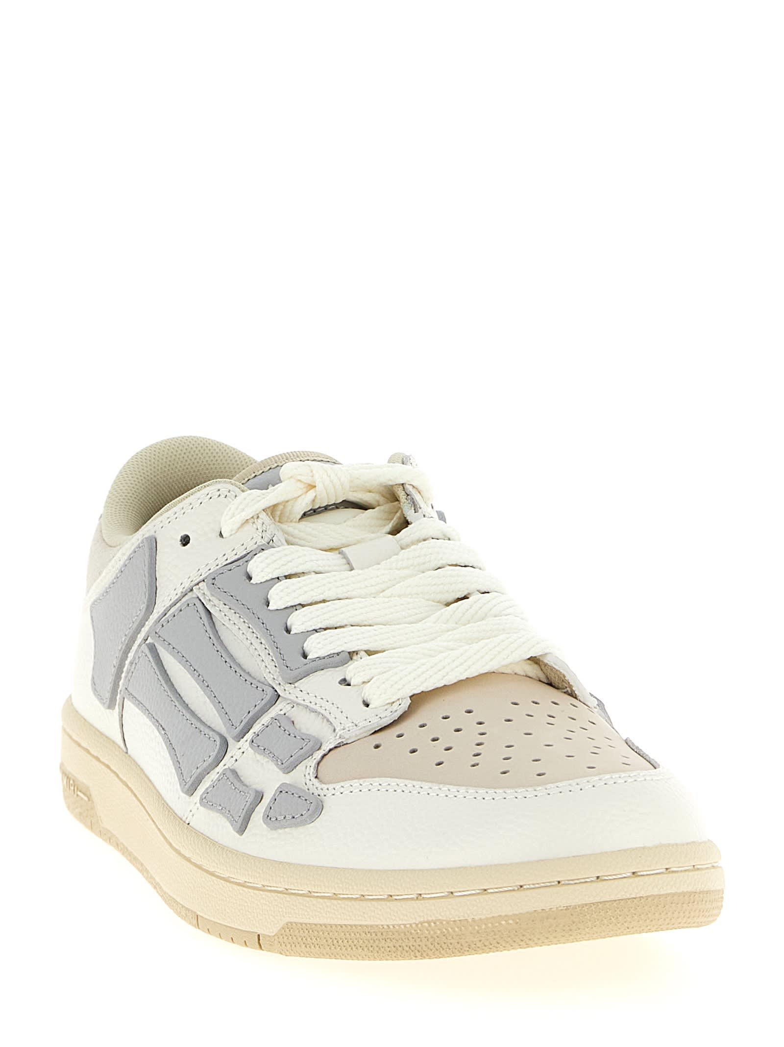 Amiri 'skel Top' Grey Low Top Sneakers With Logo Patch On The Tongue And Logo Lettering On The Heel In Multi