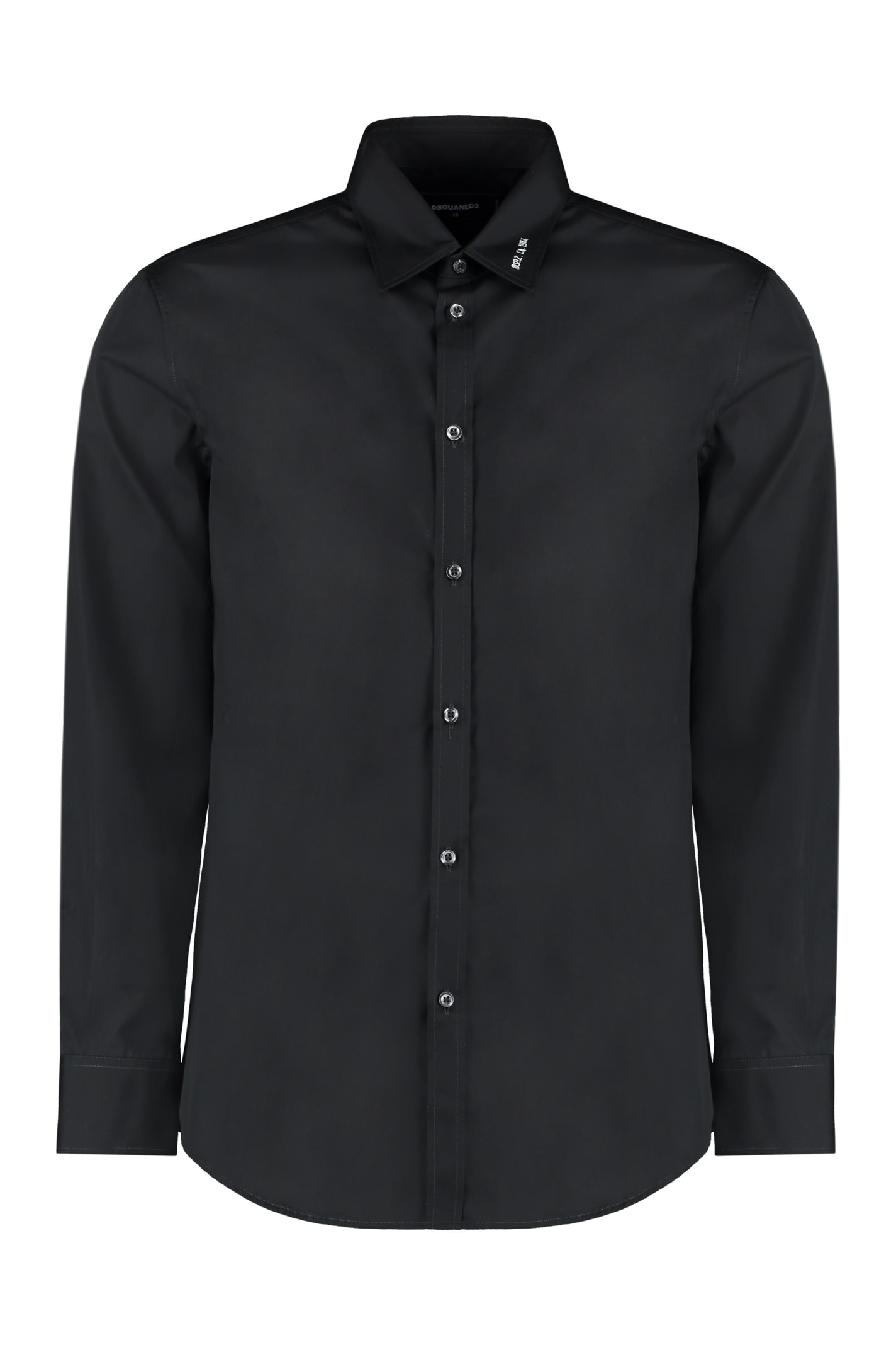 Shop Dsquared2 Long Sleeve Cotton Shirt In Black