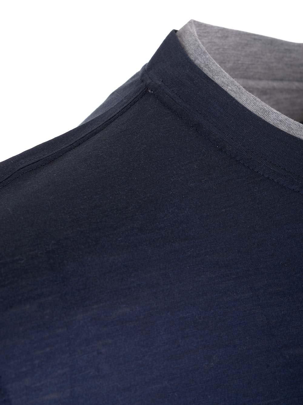 Brunello Cucinelli Double Layer Crewneck T-shirt In Blue