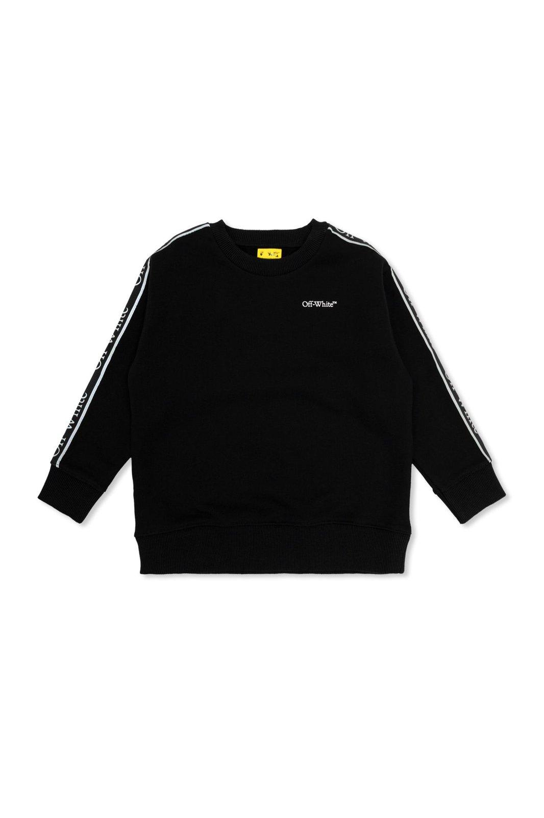 Off-white Bookish Logo Band Crewneck Sweatshirt In Black