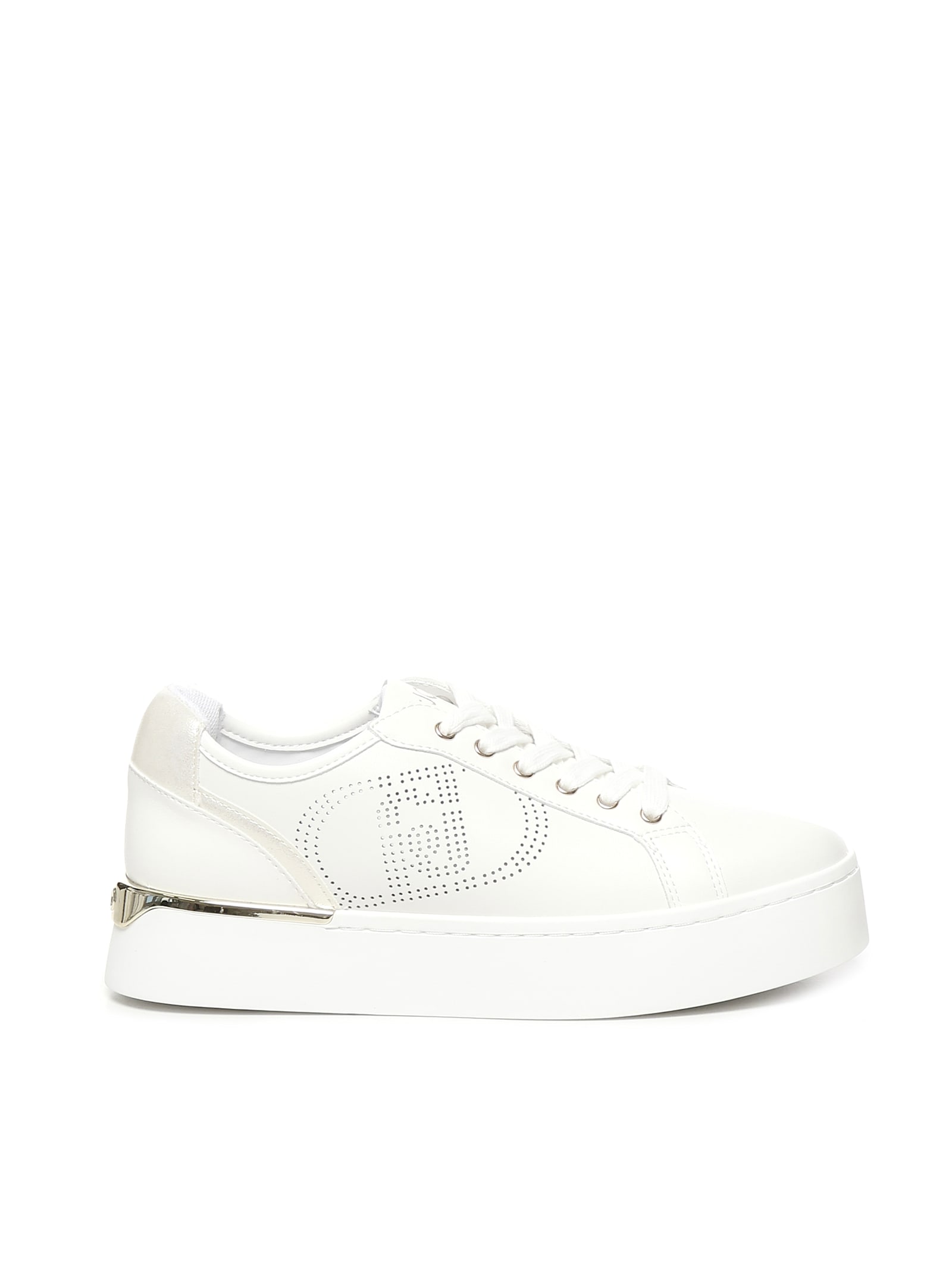 LIU •JO LEATHER SNEAKERS WITH PERFORATED LOGO