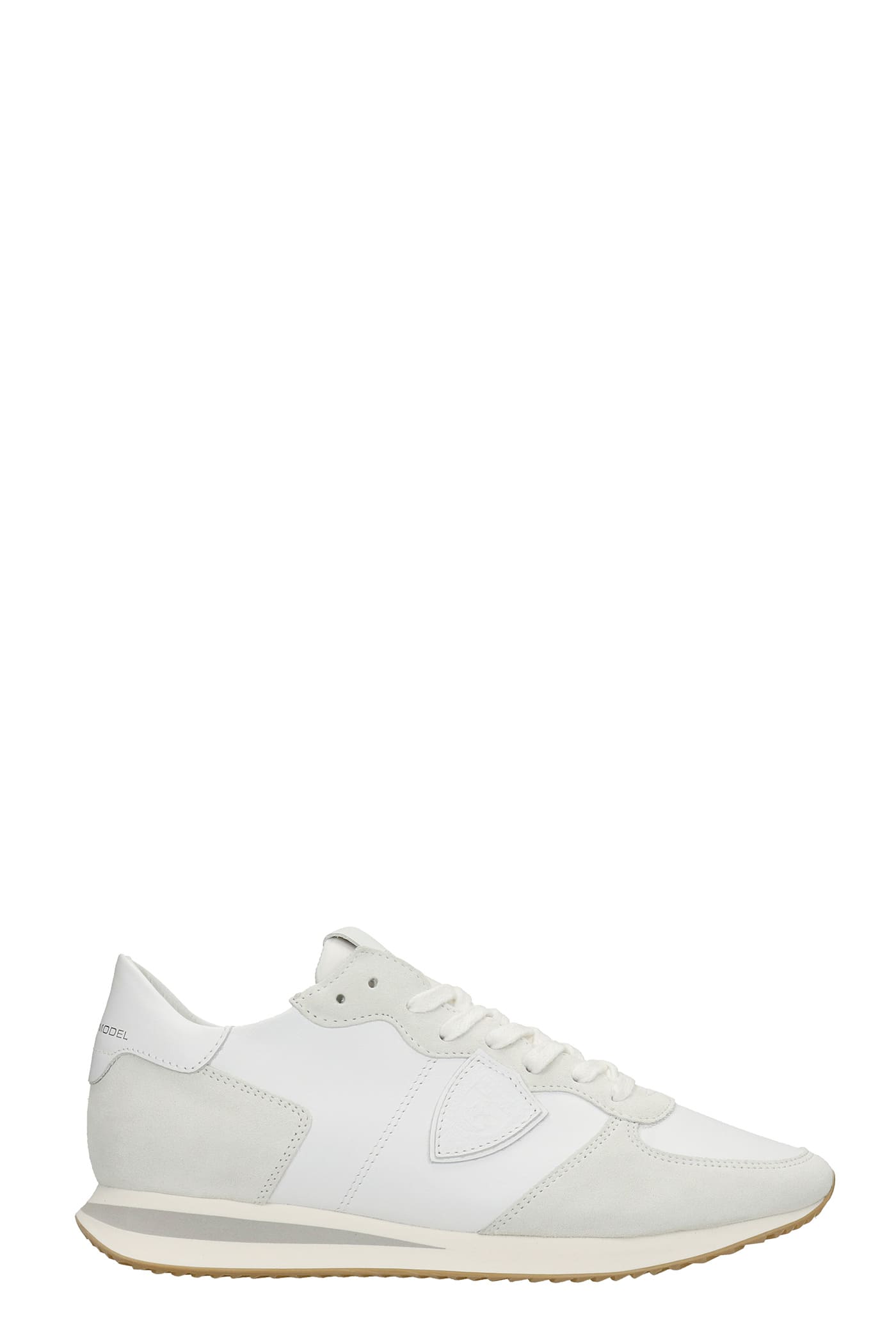 Philippe Model Trpx Sneakers In White Suede And Leather