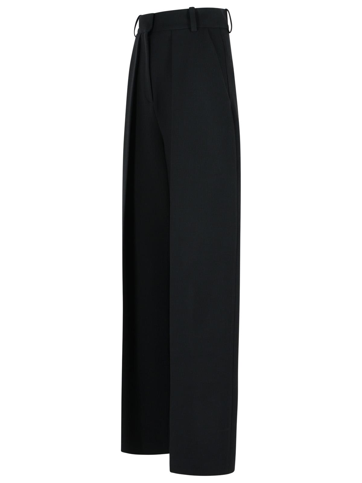 Khaite Satin Maris Tailored Trousers In Black