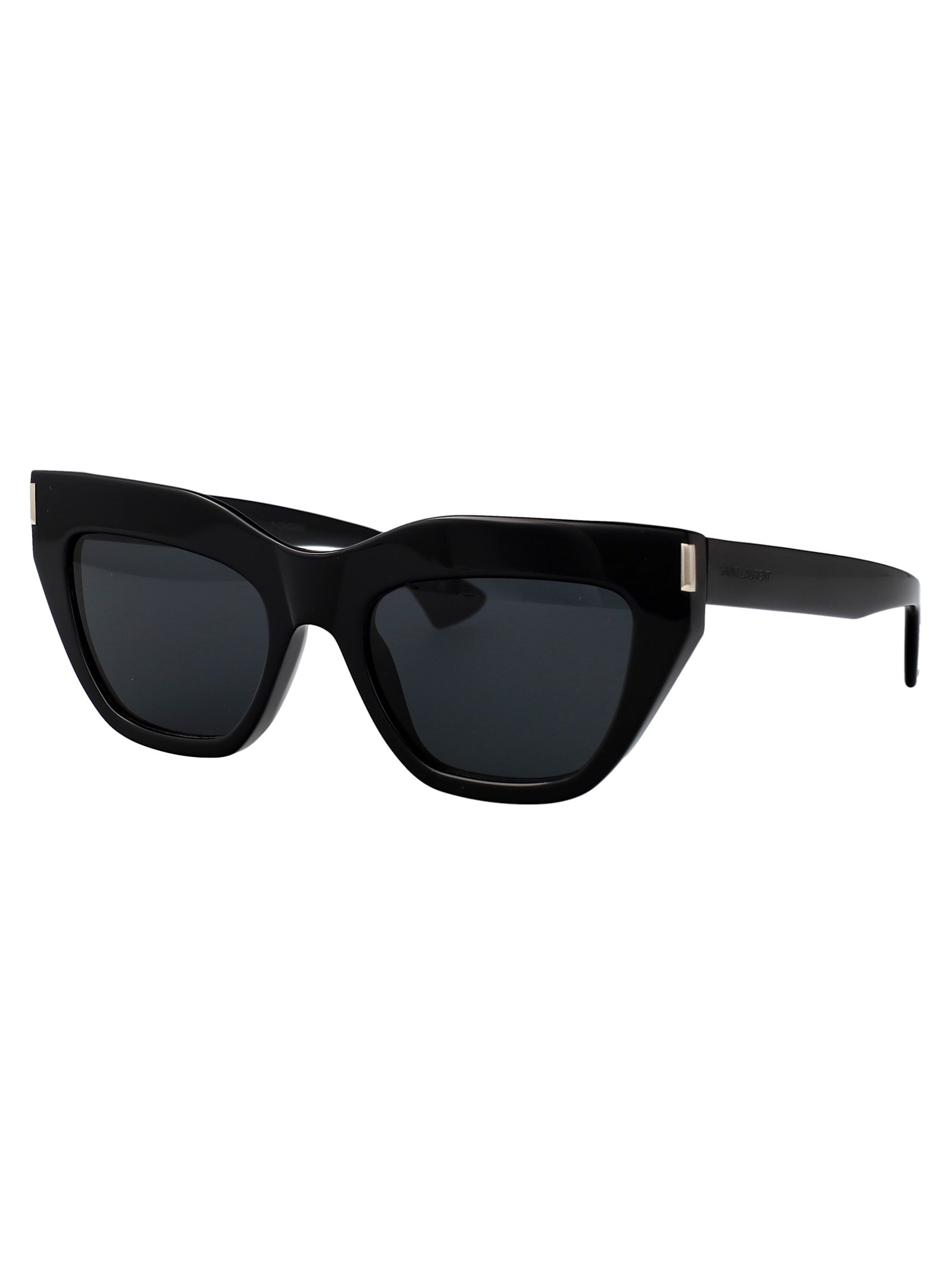 Saint Laurent Black-black-black Recycled Acetate Sunglasses In Black