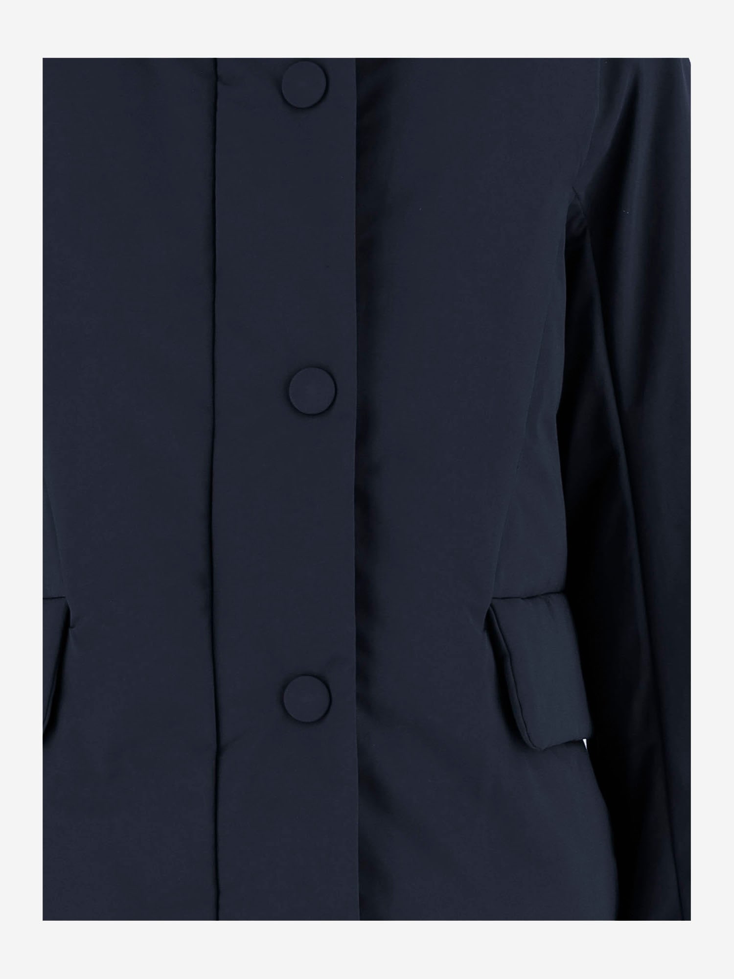 Aspesi Cotton Blend Jacket With High Collar And Flap Pockets In Blue