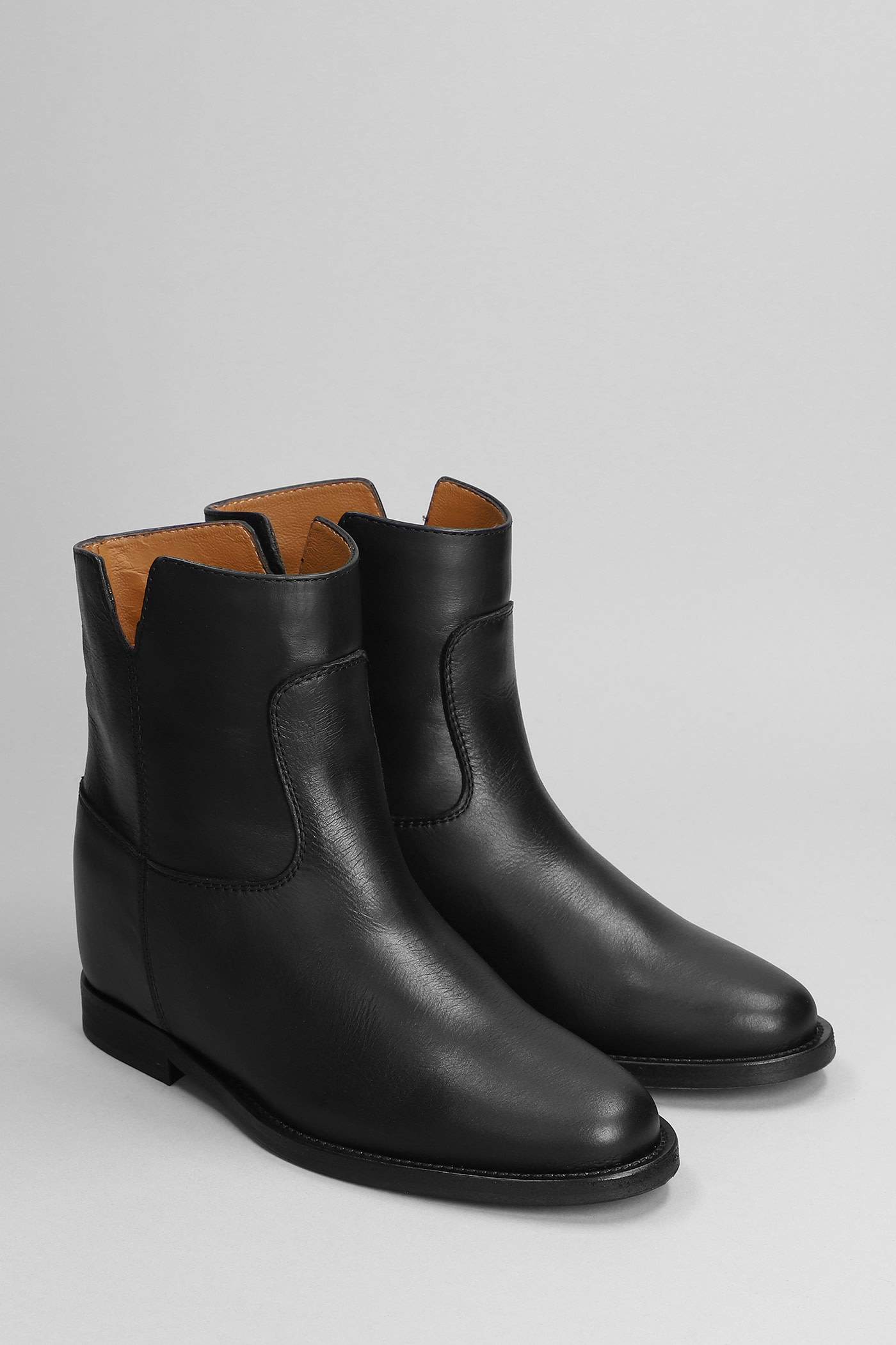 Shop Via Roma 15 Ankle Boots Inside Wedge In Black Leather