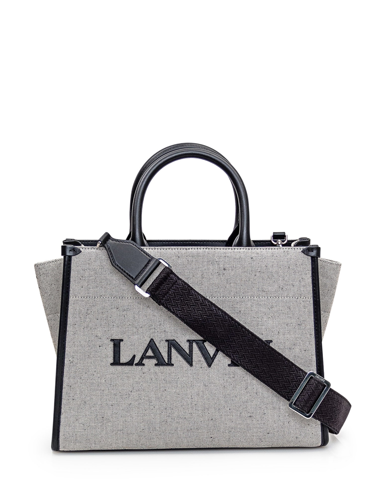 Shop Lanvin Tote Bag In Beige/black