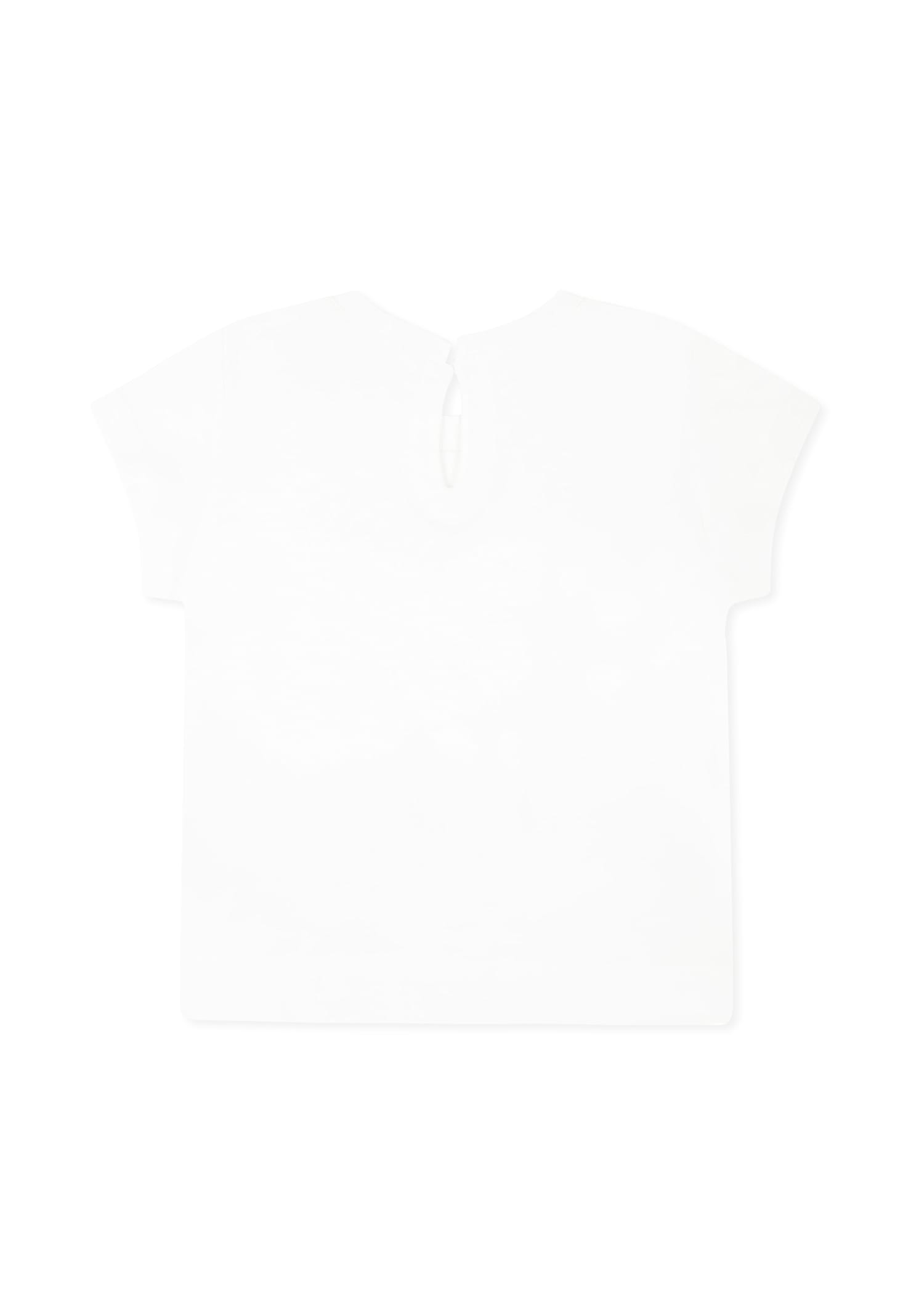 Monnalisa White T-shirt For Baby Girl With Alice In Wonderland In White