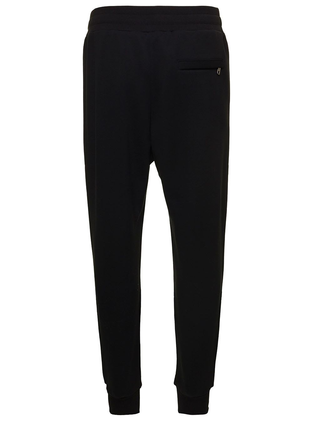 Dolce & Gabbana Floral Logo Embroidered Track Pants In Black