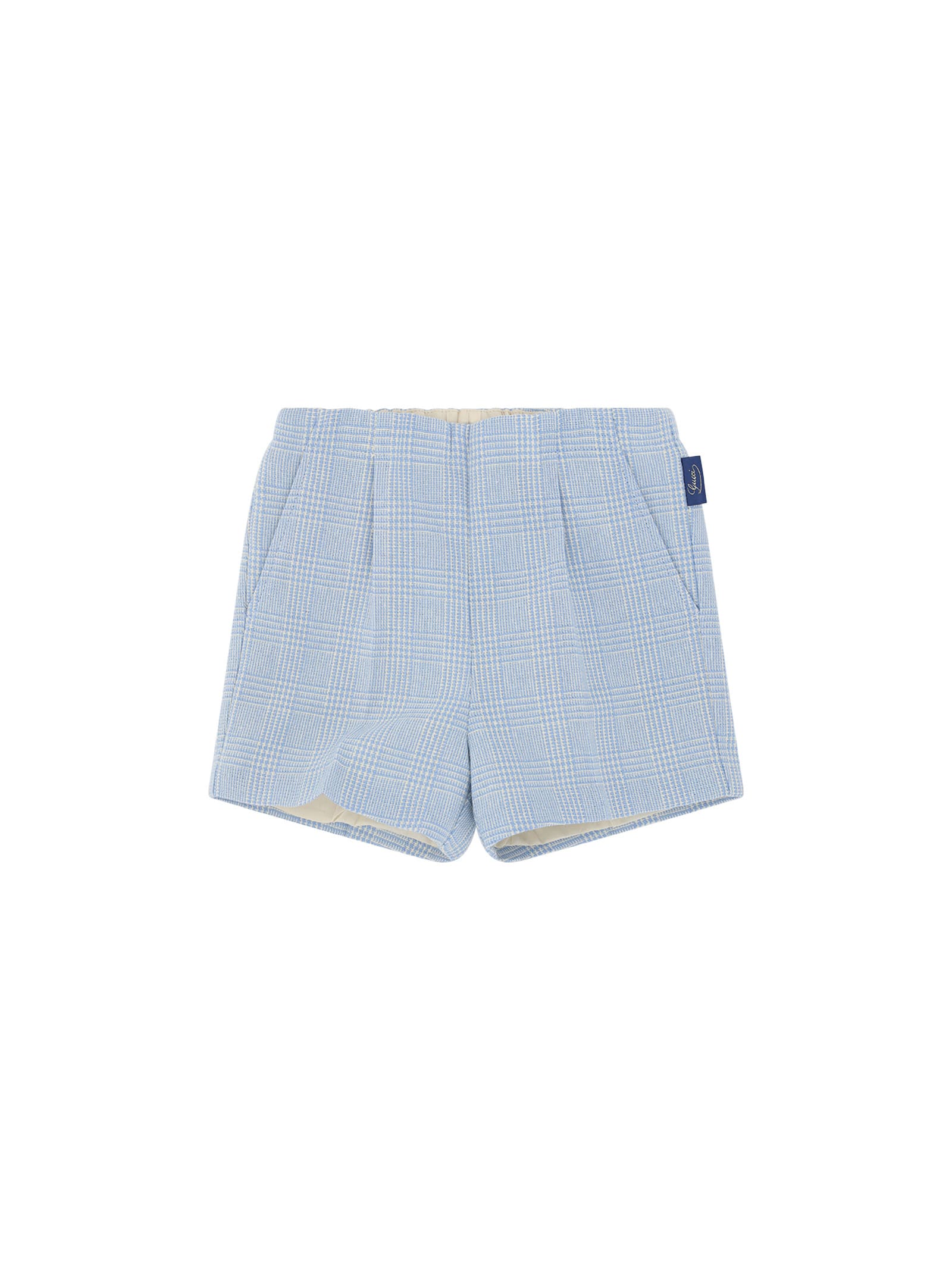 Gucci Kids' Shorts For Boy In Azure/milk