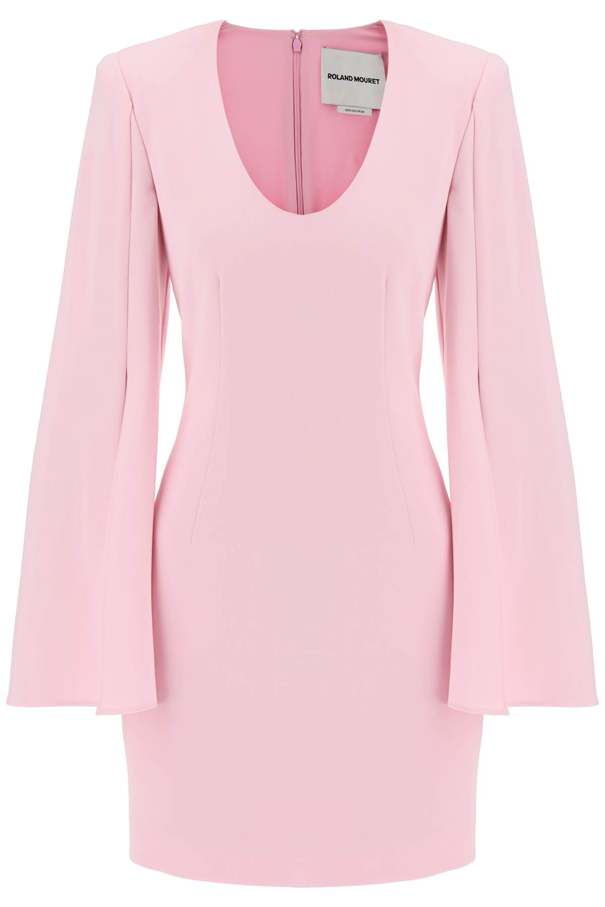 Shop Roland Mouret Mini Dress With Cape Sleeves In Pink (pink)