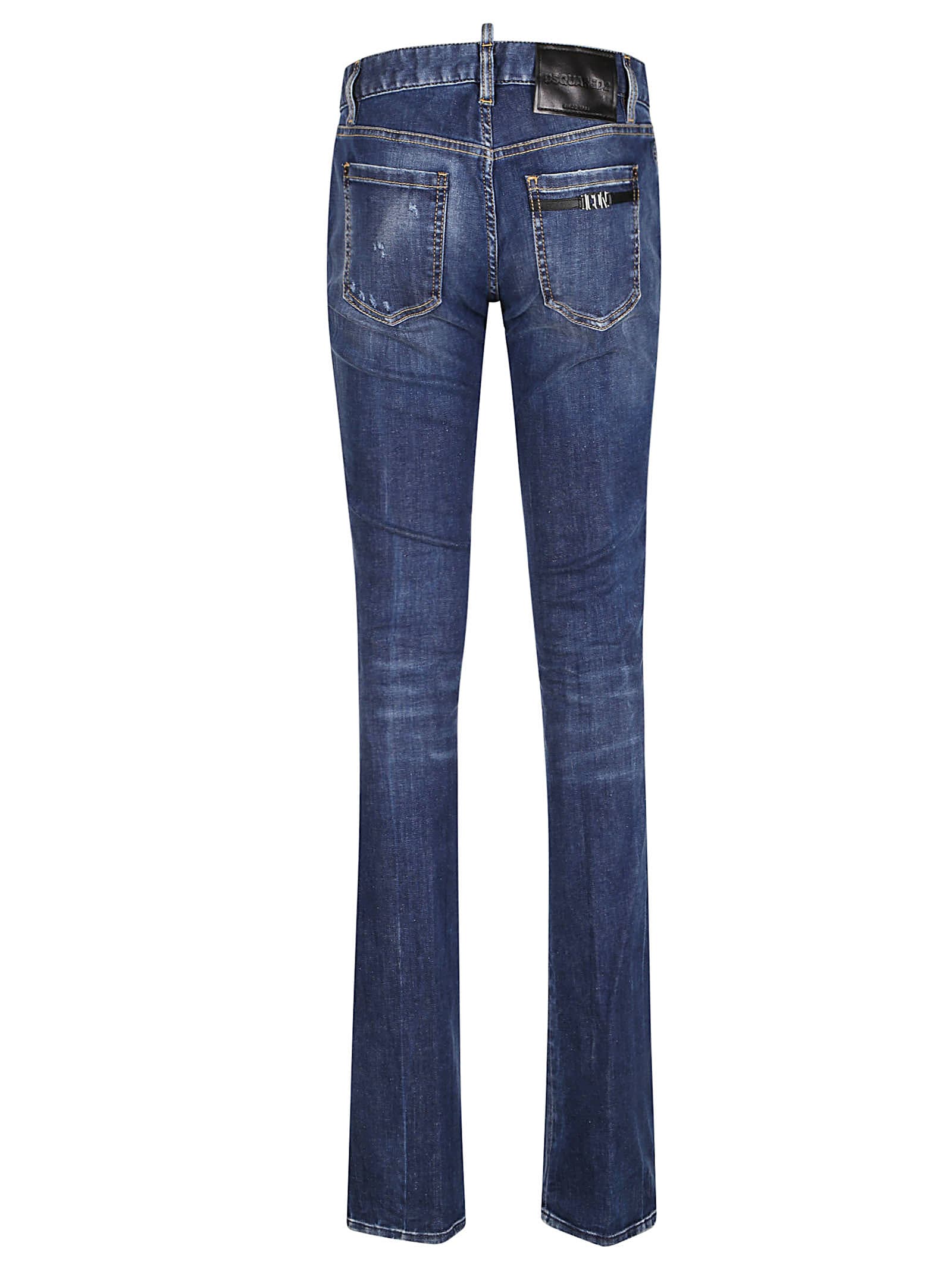 Shop Dsquared2 Icon Trumpet Jeans In Navy Blue