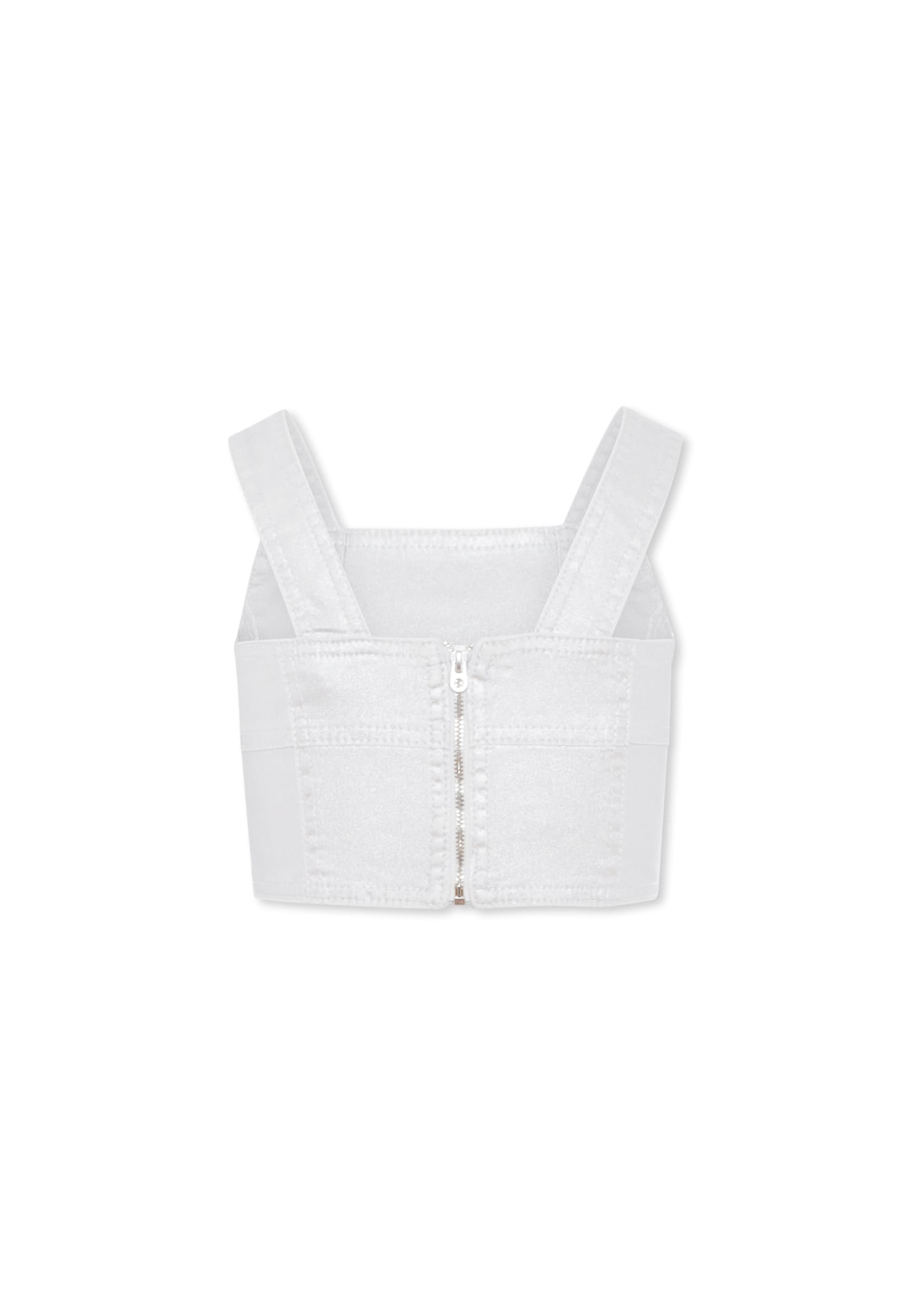 Marc Jacobs Silver Crop Top For Girl In Silver