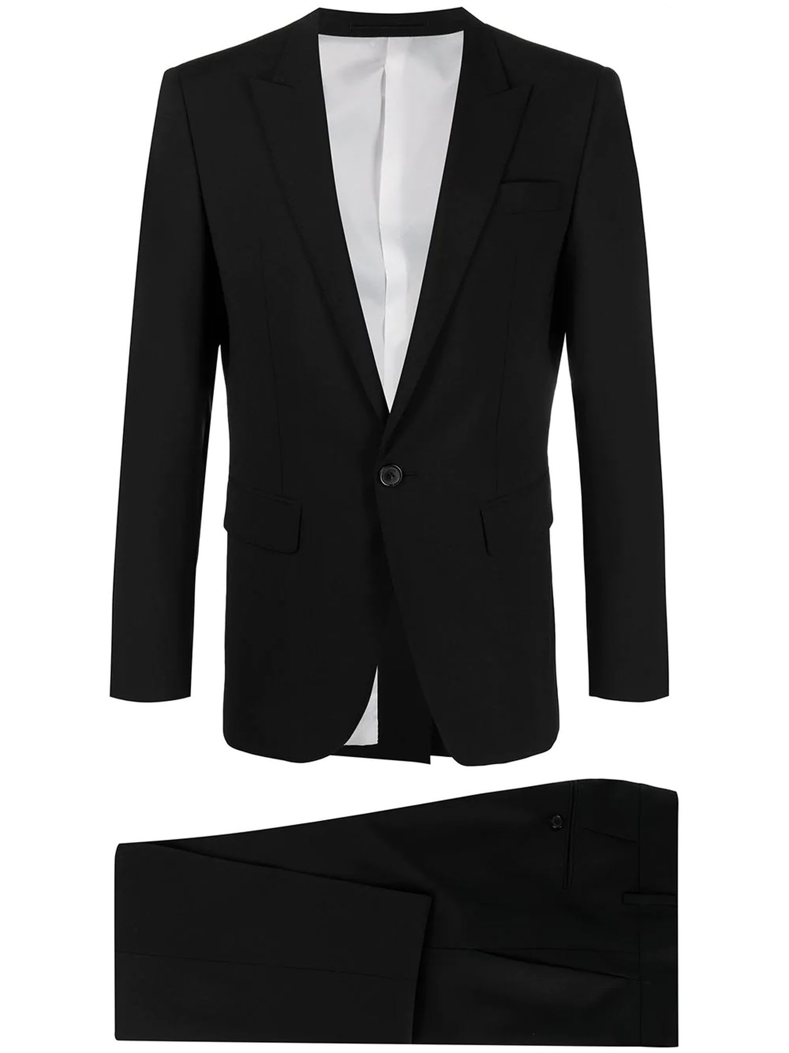 DSQUARED2 BLACK SINGLE-BREASTED TWO-PIECE SUIT,S74FT0424S40320 900