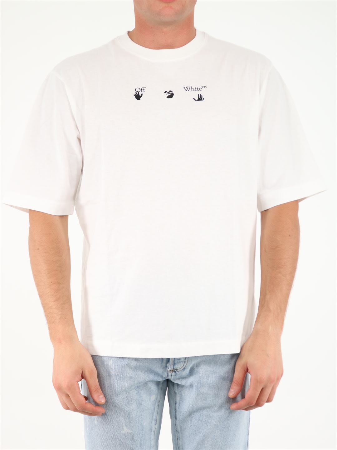Off-White White T-shirt With Embroidered Arrows
